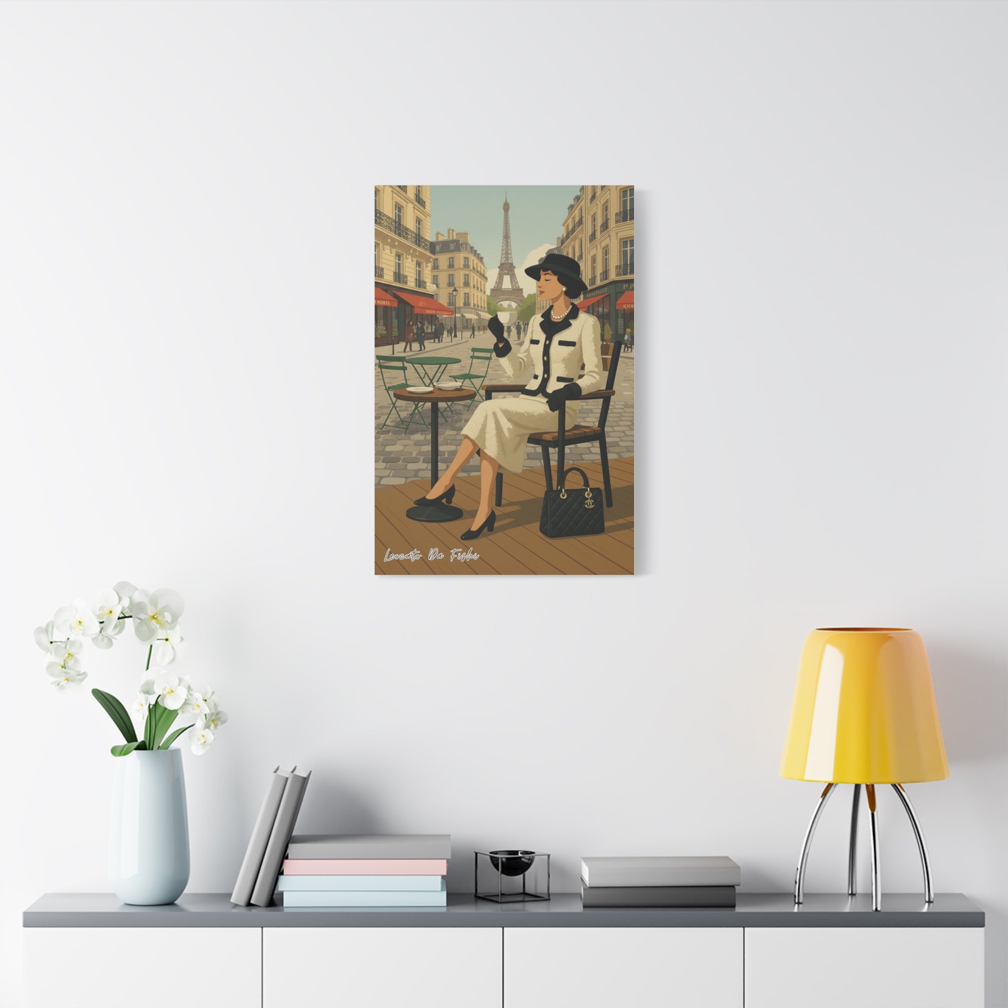 queen in Paris coffee    Canvas Print, Wall Art Decor,