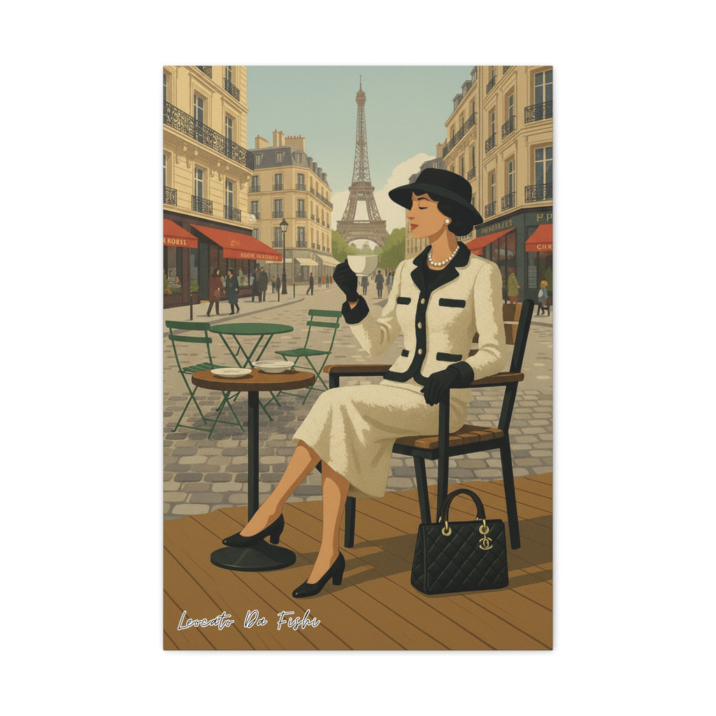 queen in Paris coffee    Canvas Print, Wall Art Decor,
