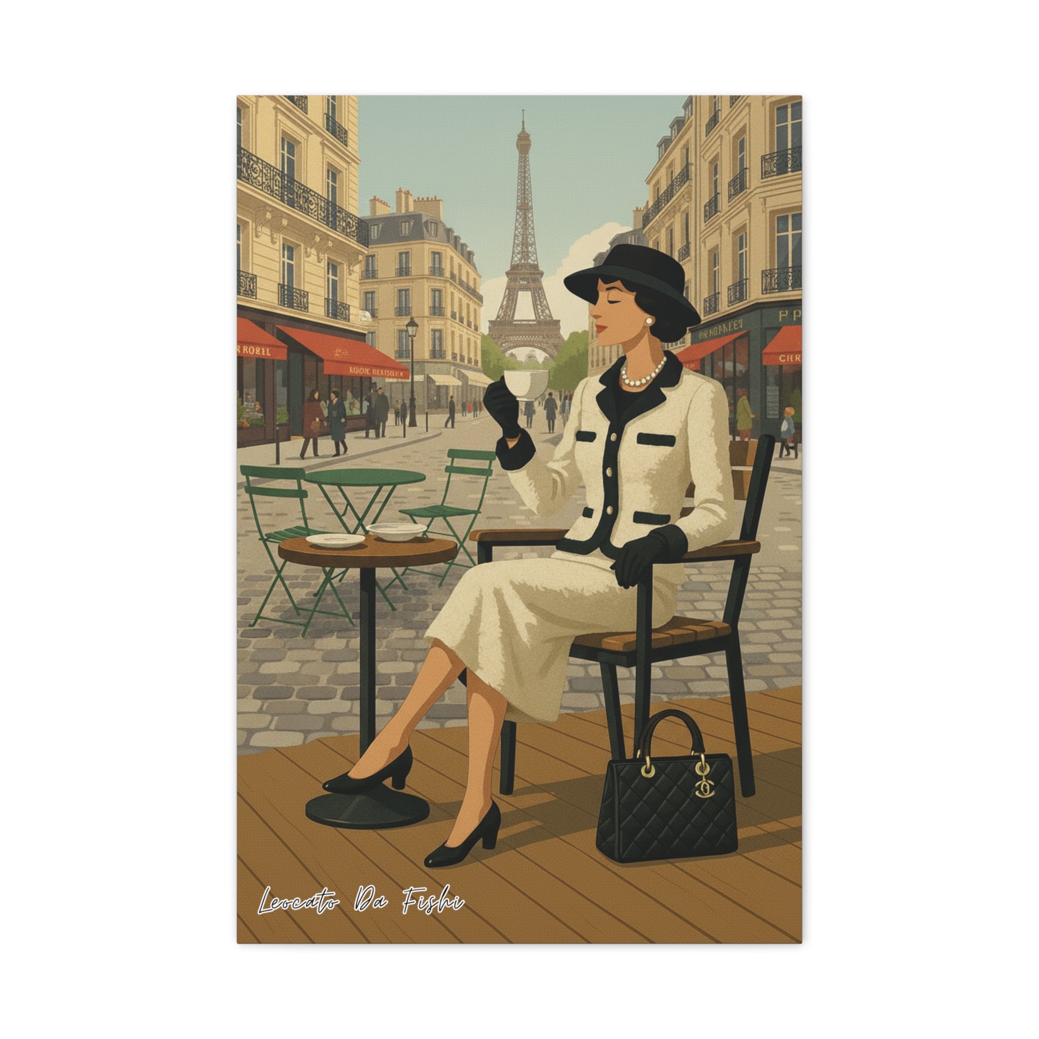 queen in Paris coffee    Canvas Print, Wall Art Decor,