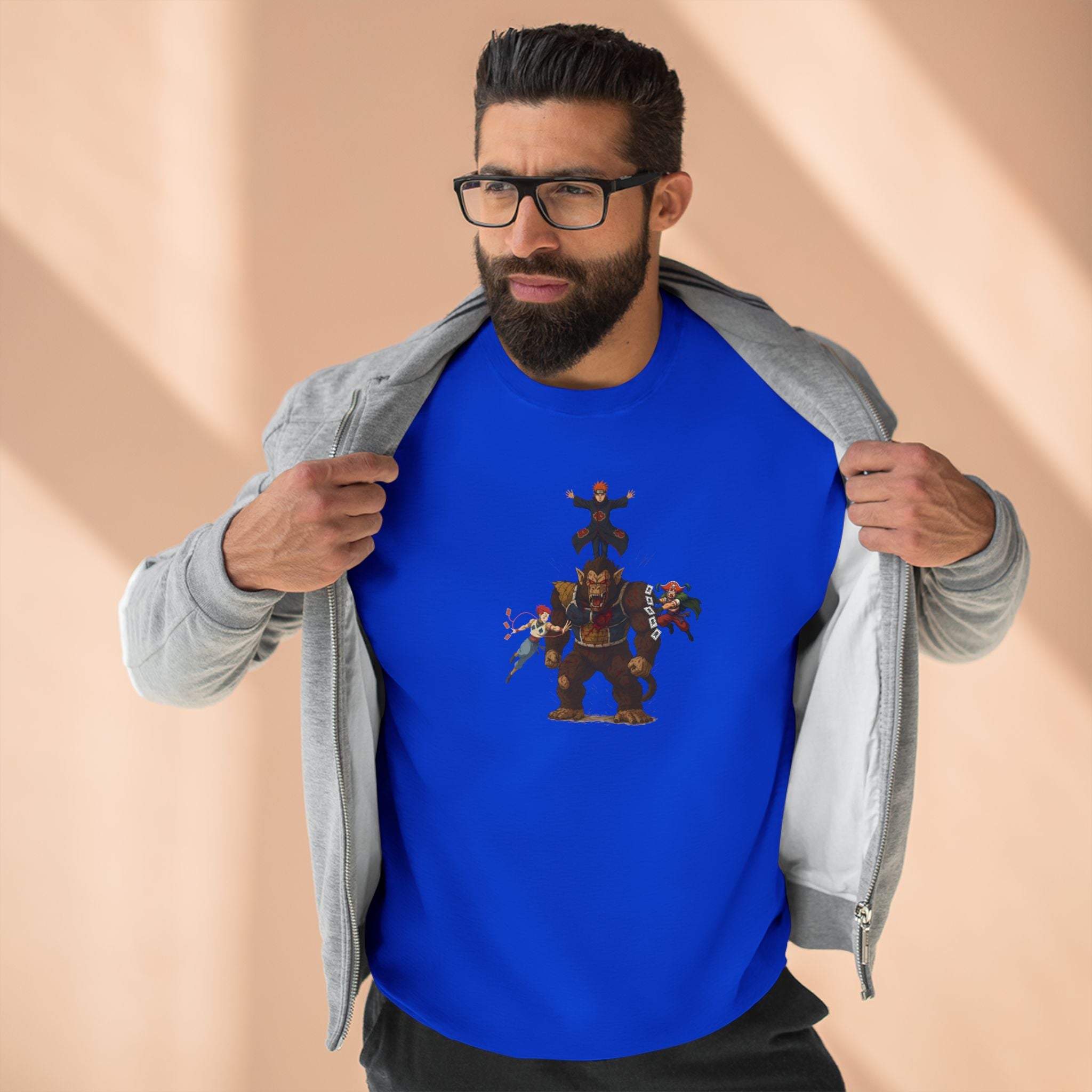 big fight Unisex Cartoon Sweatshirt with Fun Character Design, Graphic Sweatshirt for Fans, Cozy Gift for Birthdays, Casual Wear, Unique Apparel
