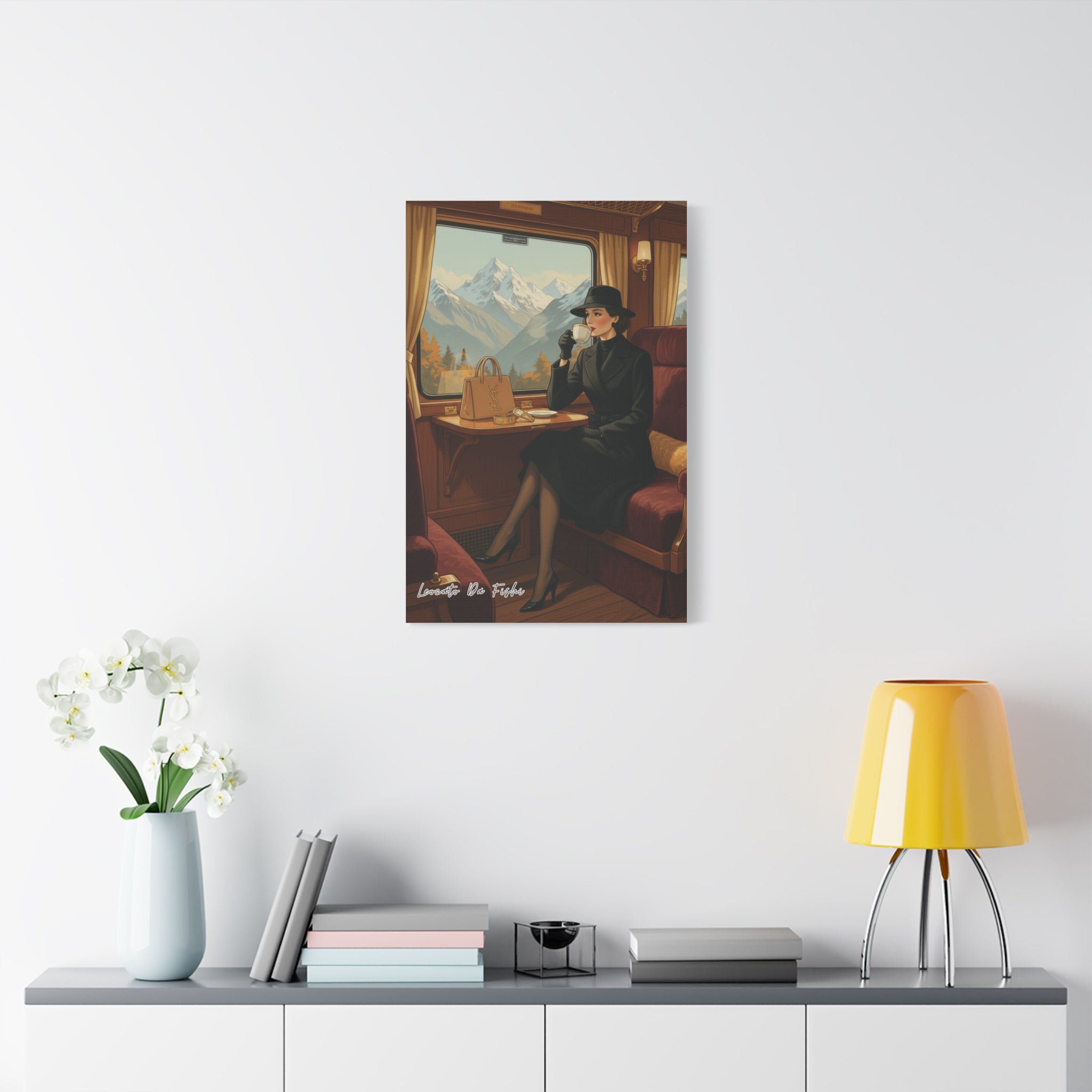 queen in train 1   Canvas Print, Wall Art Decor,