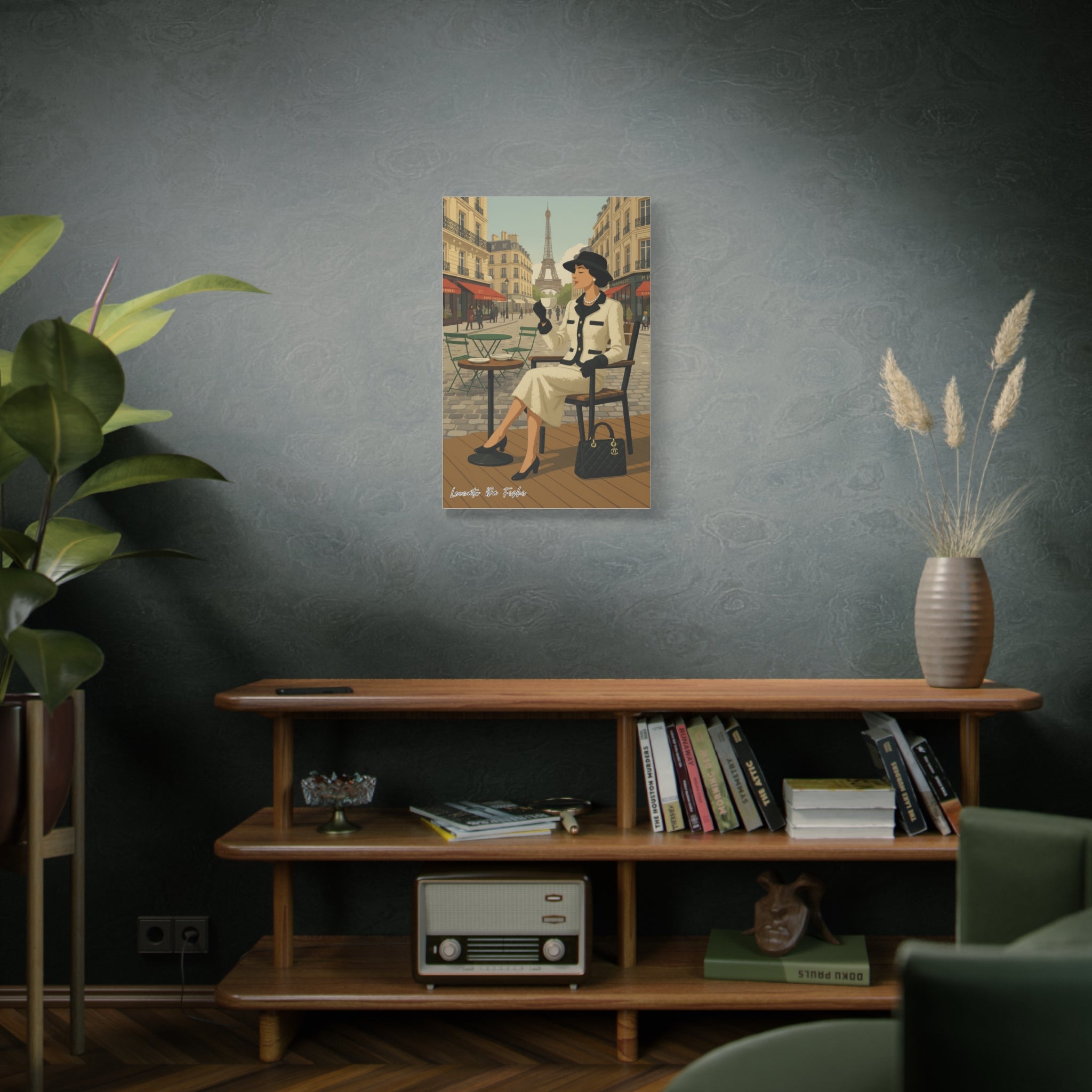 queen in Paris coffee    Canvas Print, Wall Art Decor,