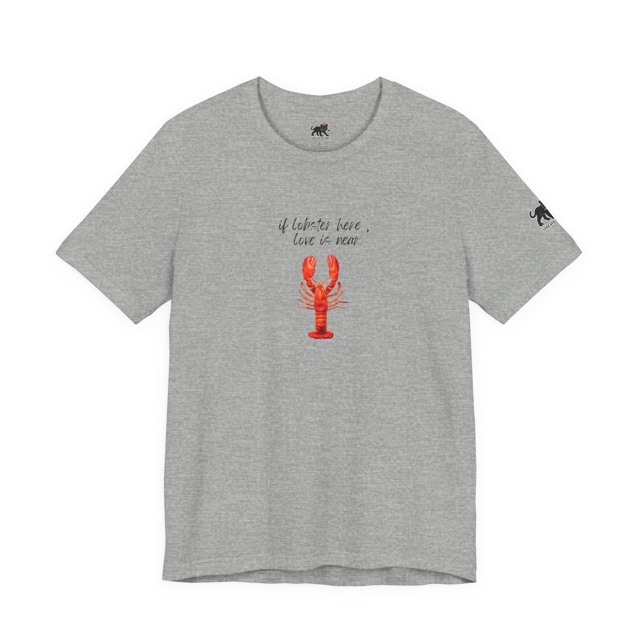 if lobster here love is near Graphic Tee, Casual Summer Shirt, Marine Life T-Shirt, Gift for Sea Lovers,  high quality