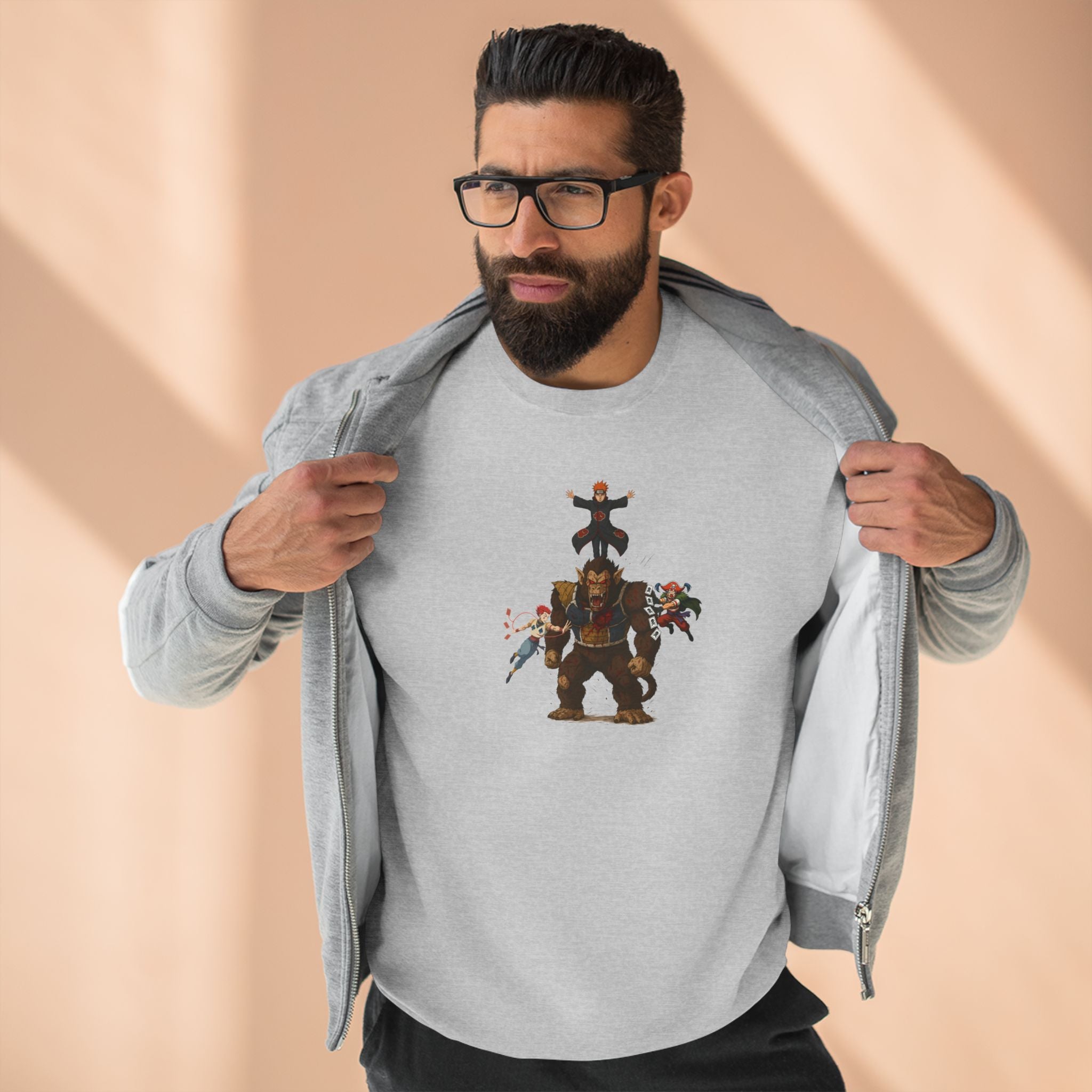big fight Unisex Cartoon Sweatshirt with Fun Character Design, Graphic Sweatshirt for Fans, Cozy Gift for Birthdays, Casual Wear, Unique Apparel