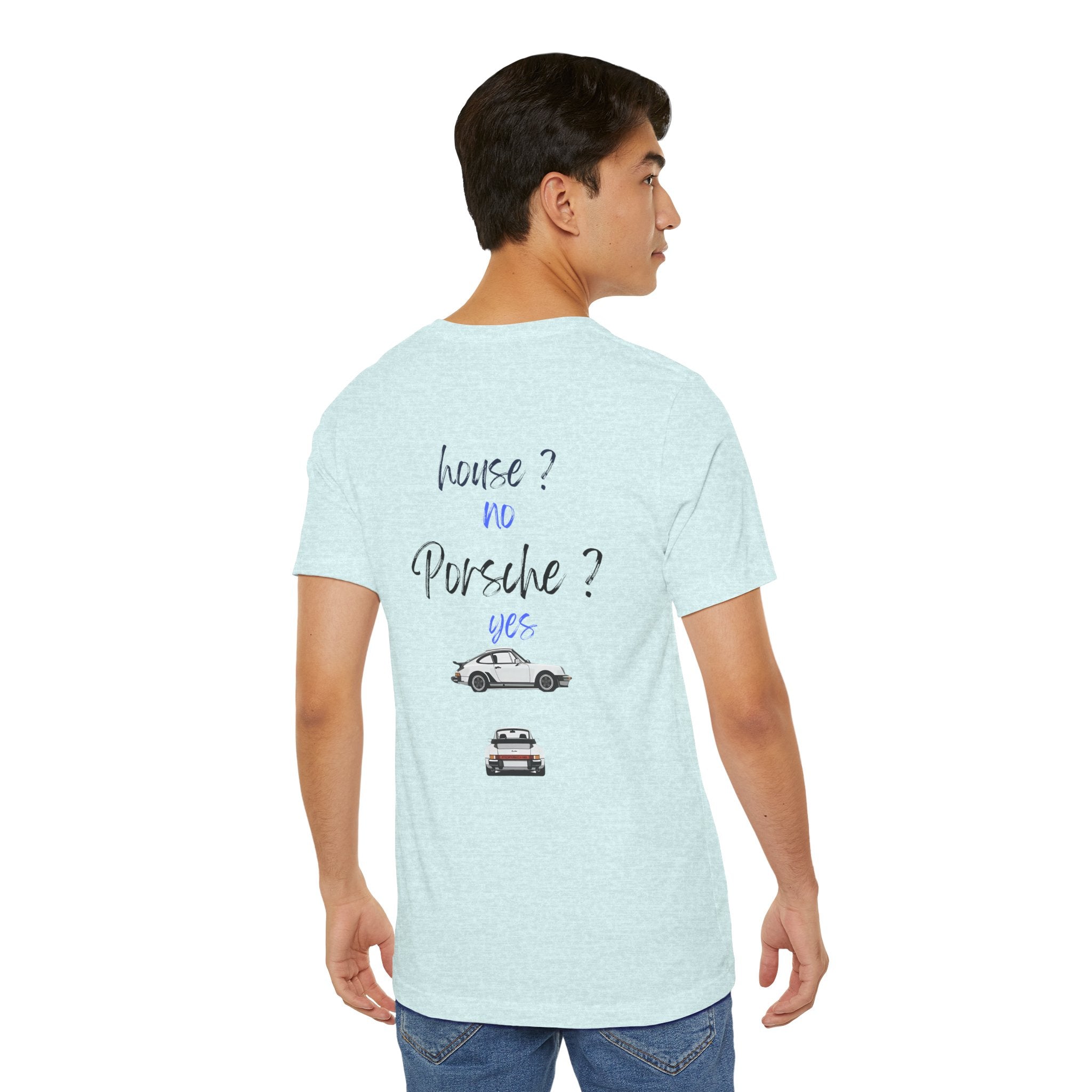 house ? no , porsche ? yes Graphic Tee, Casual Summer Shirt, Marine Life T-Shirt, Gift for Sea Lovers,  high quality