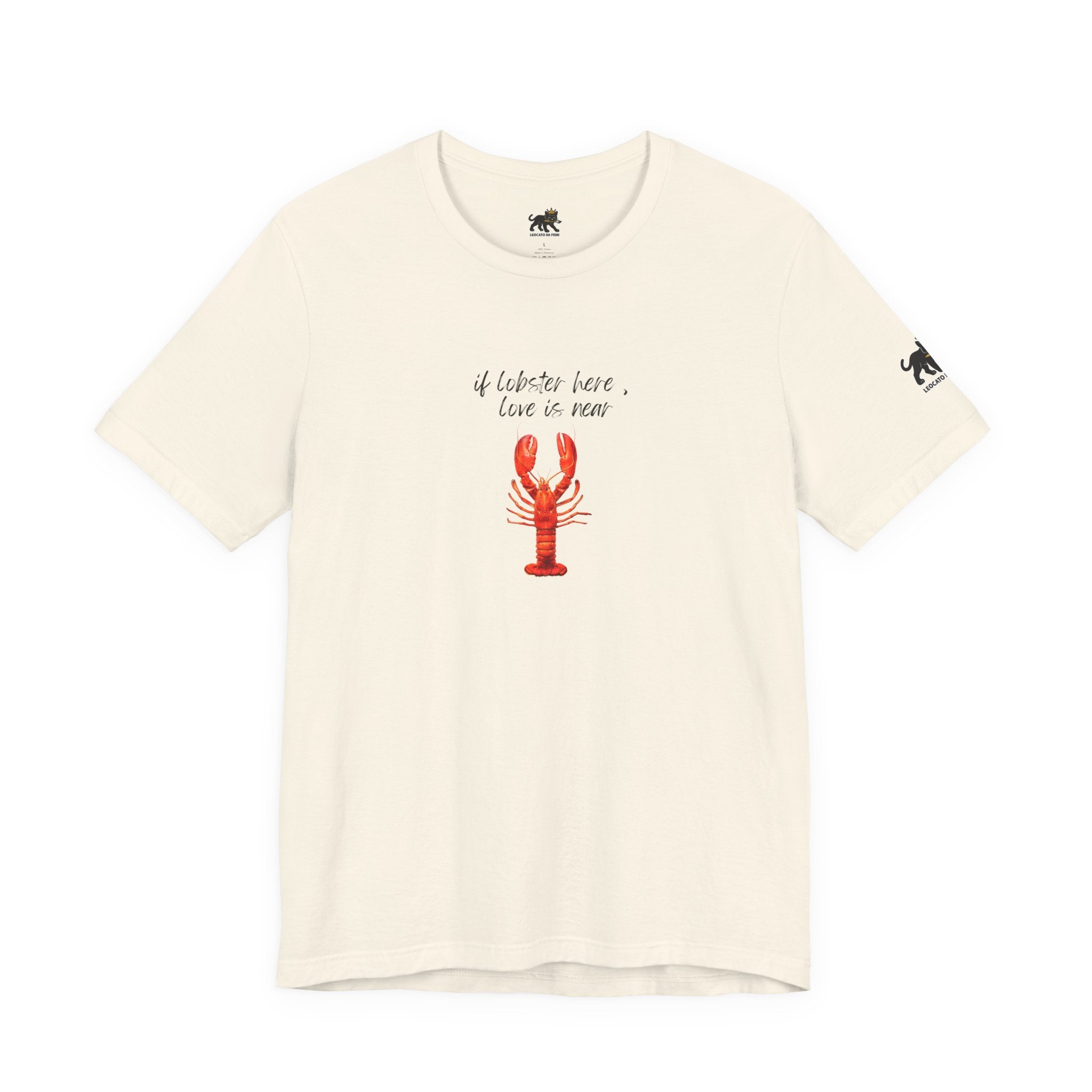 if lobster here love is near Graphic Tee, Casual Summer Shirt, Marine Life T-Shirt, Gift for Sea Lovers,  high quality