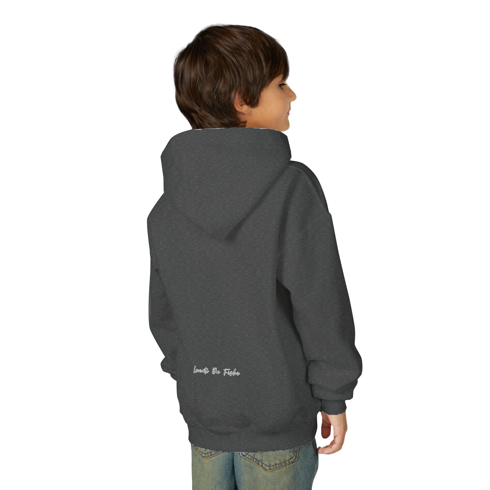 Youth Heavy Blend Hooded Sweatshirt with 'Leccato da Fish' Design - Cozy Gift for Teens, Memory Keepsake, Casual Wear, Birthday .