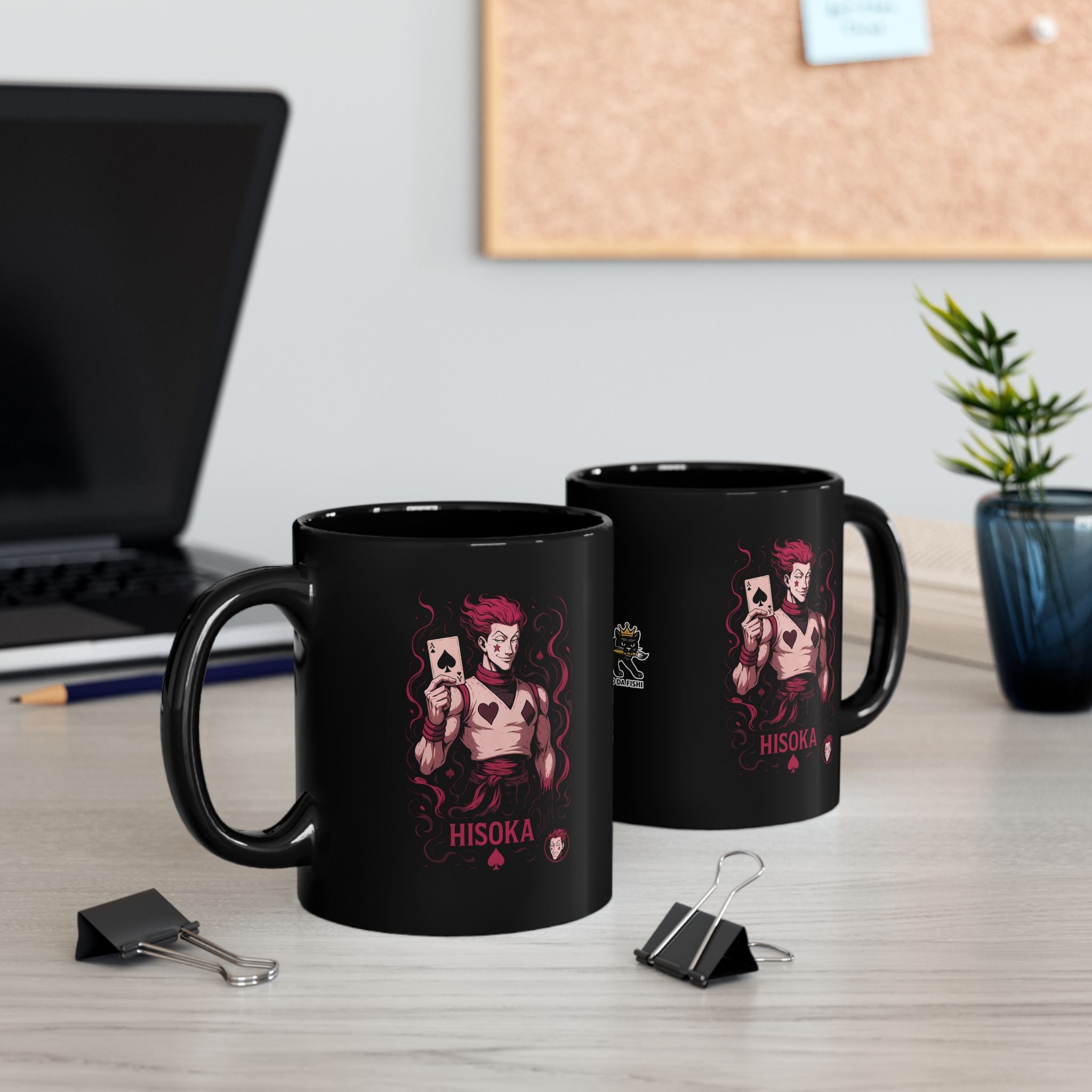 hisoka Black Mug, Anime Coffee Cup, Gift for Gamers, Collectible Mug, Unique Ceramic Drinkware