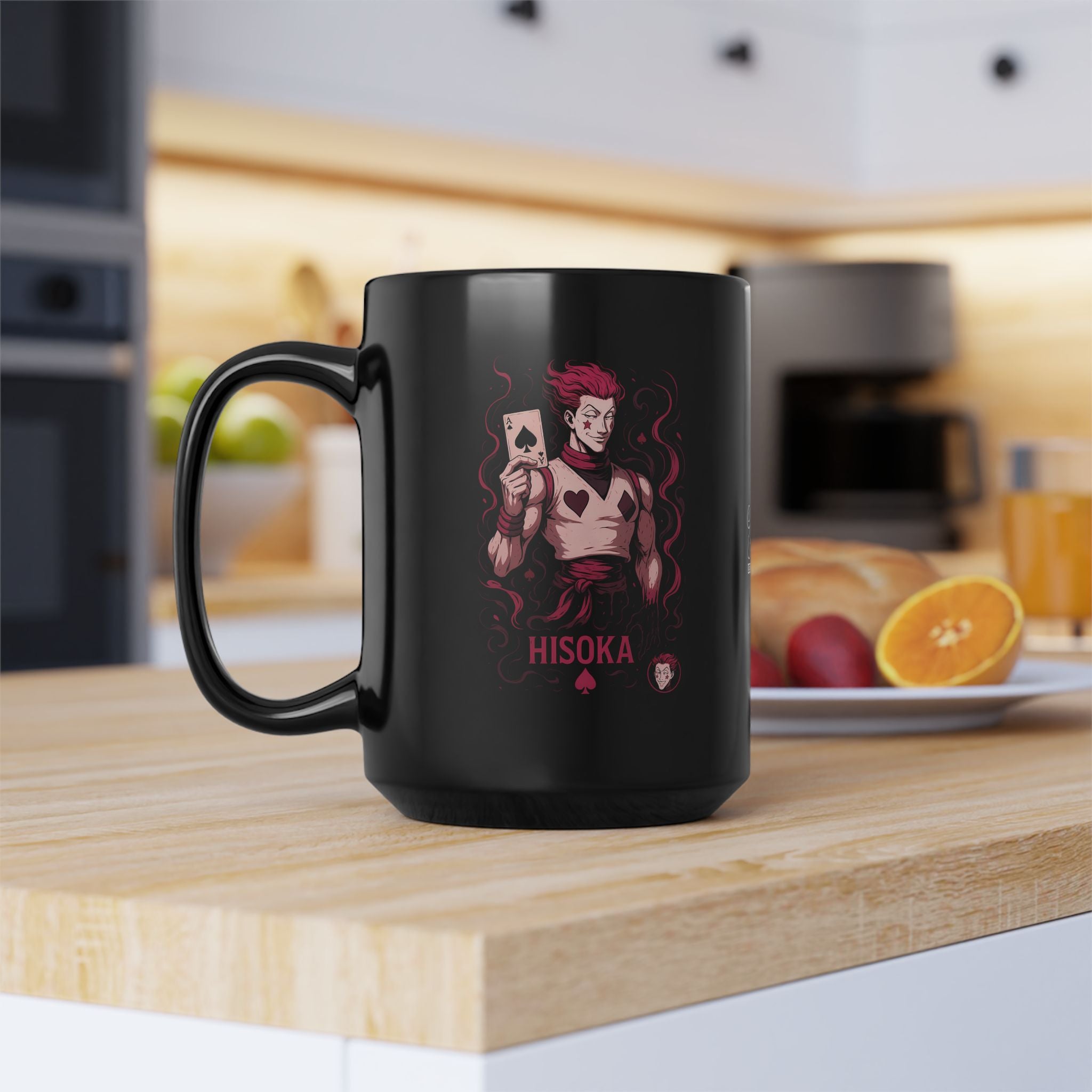 hisoka Black Mug, Anime Coffee Cup, Gift for Gamers, Collectible Mug, Unique Ceramic Drinkware