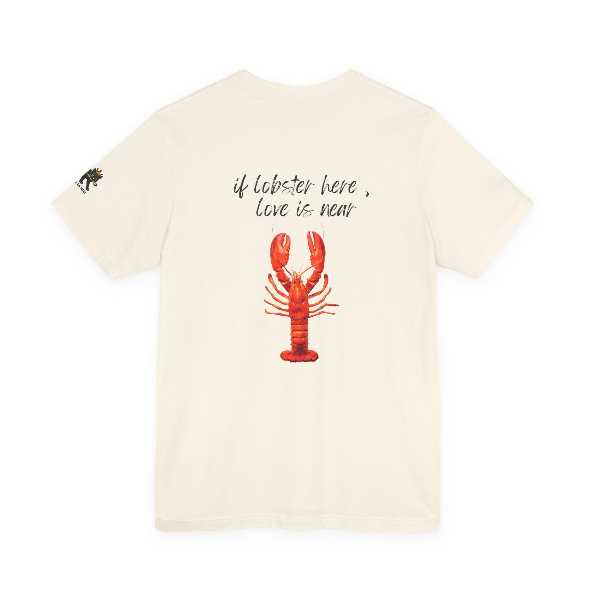 if lobster here love is near Graphic Tee, Casual Summer Shirt, Marine Life T-Shirt, Gift for Sea Lovers,  high quality