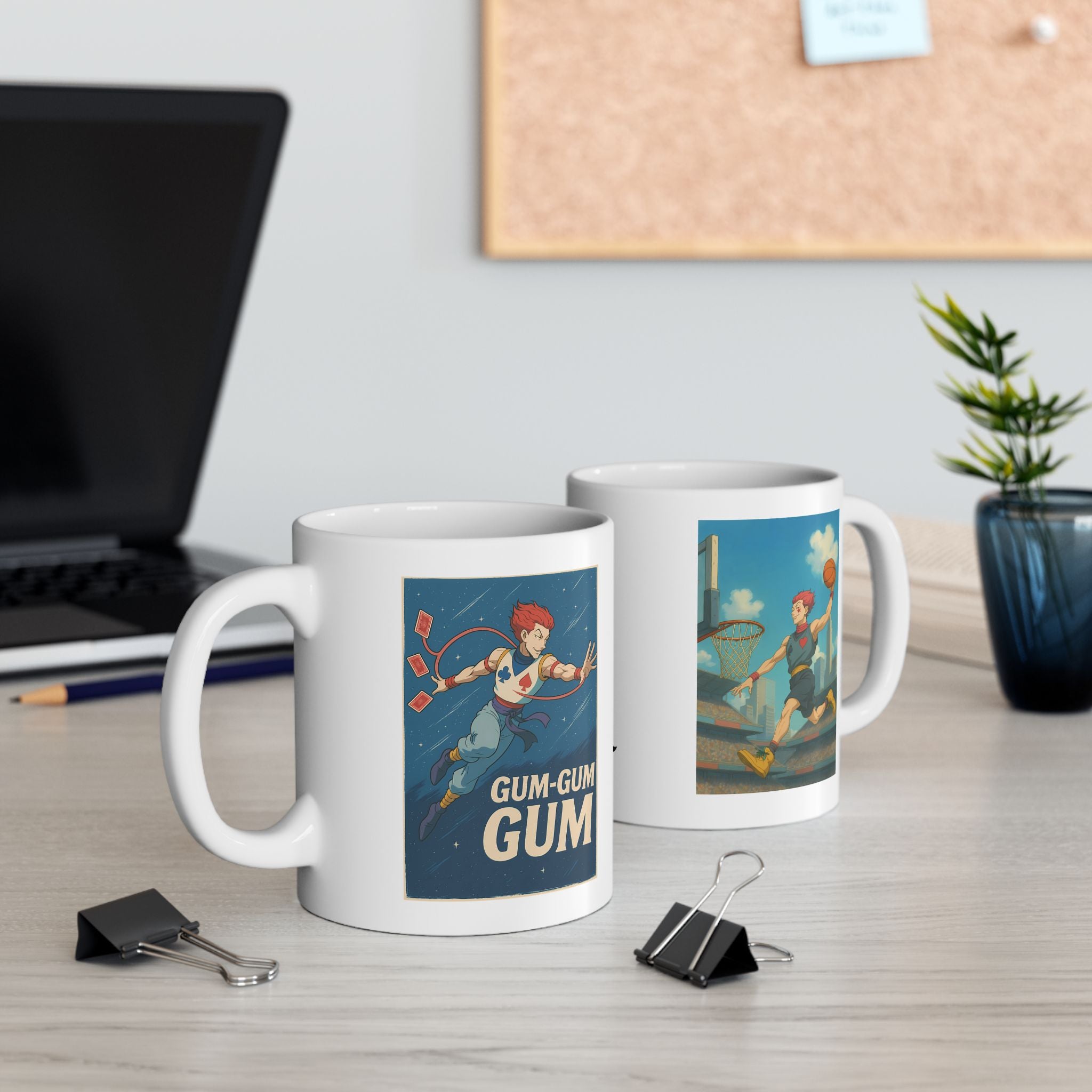 hisoka 2 sides  Mug, Retro Coffee Cup for Anime Fans, Gift for Gamers, Fun Kitchen Decor, Unique Collector Item
