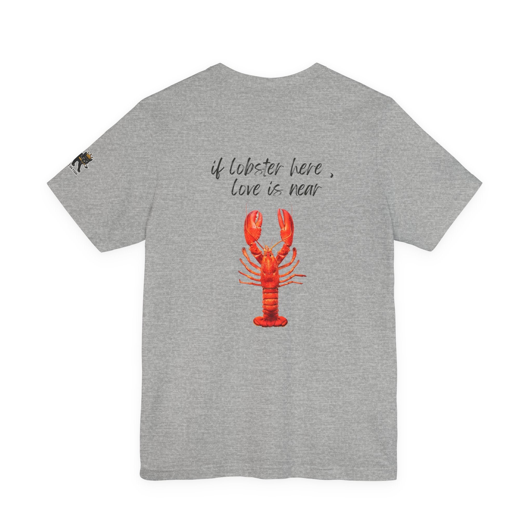 if lobster here love is near Graphic Tee, Casual Summer Shirt, Marine Life T-Shirt, Gift for Sea Lovers,  high quality