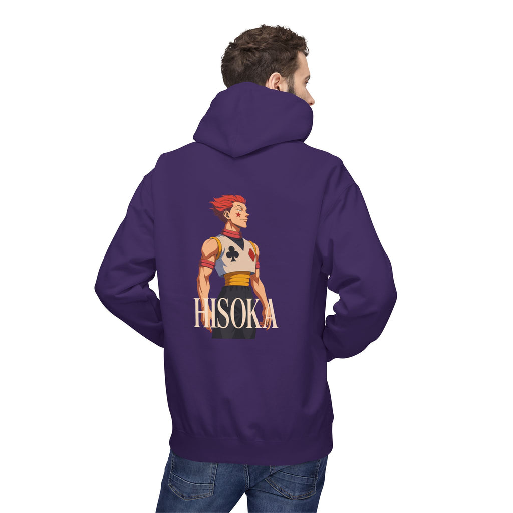 Stylish Hisoka Hoodie, Soft Unisex Fleece Sweatshirt, Trendy Anime Apparel, Cosplay Gift for Fans, Comfortable Streetwear