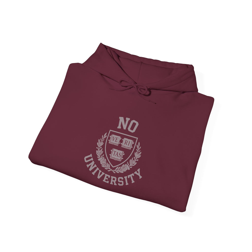 Unisex Hooded 'No University' , School Spirit