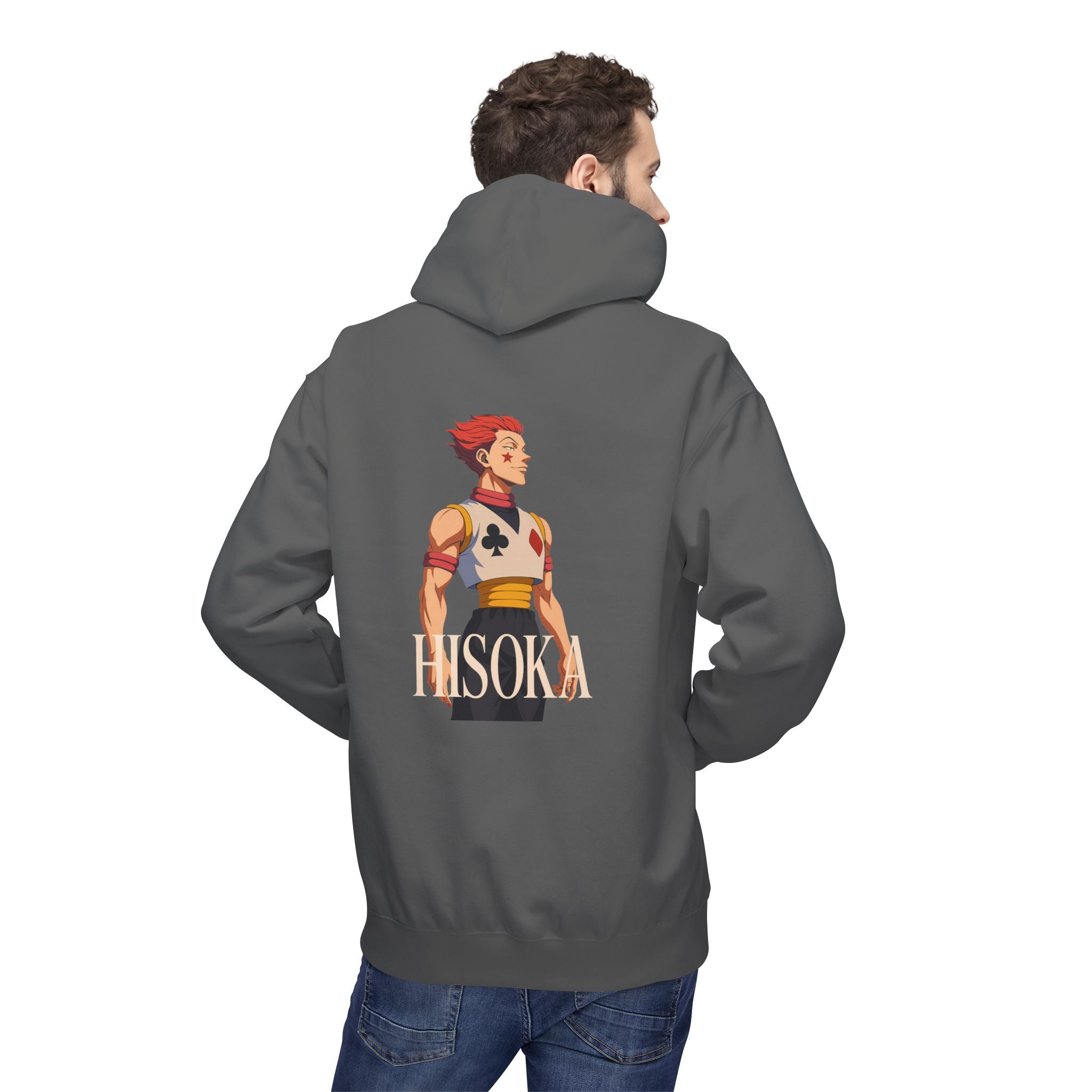 Stylish Hisoka Hoodie, Soft Unisex Fleece Sweatshirt, Trendy Anime Apparel, Cosplay Gift for Fans, Comfortable Streetwear