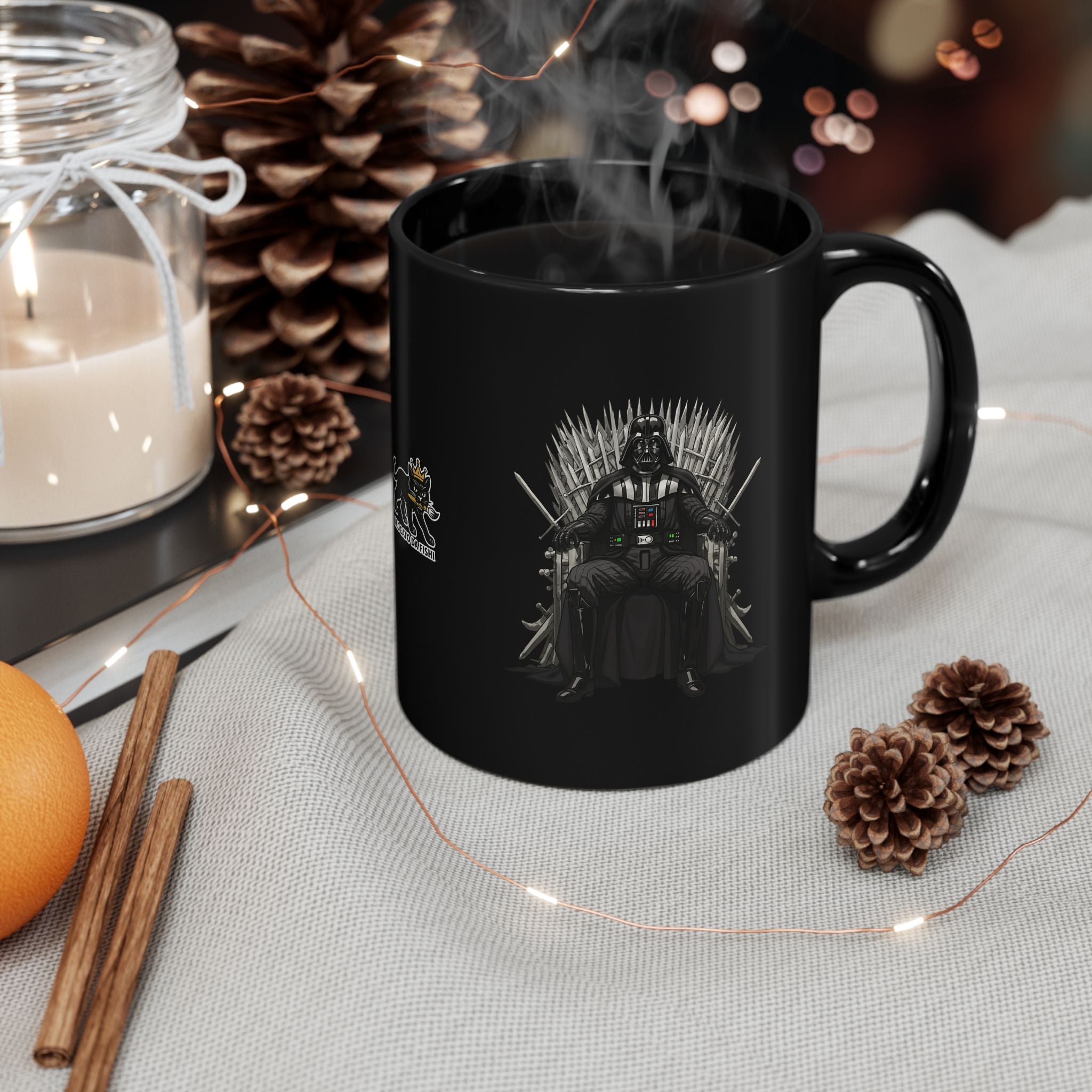 lord Darth  Black Mug with Cat and Darth Vader Designs, Gift for Pop Culture Lovers, Coffee Lover's Accessory, Geeky Kitchen Decor, [...]