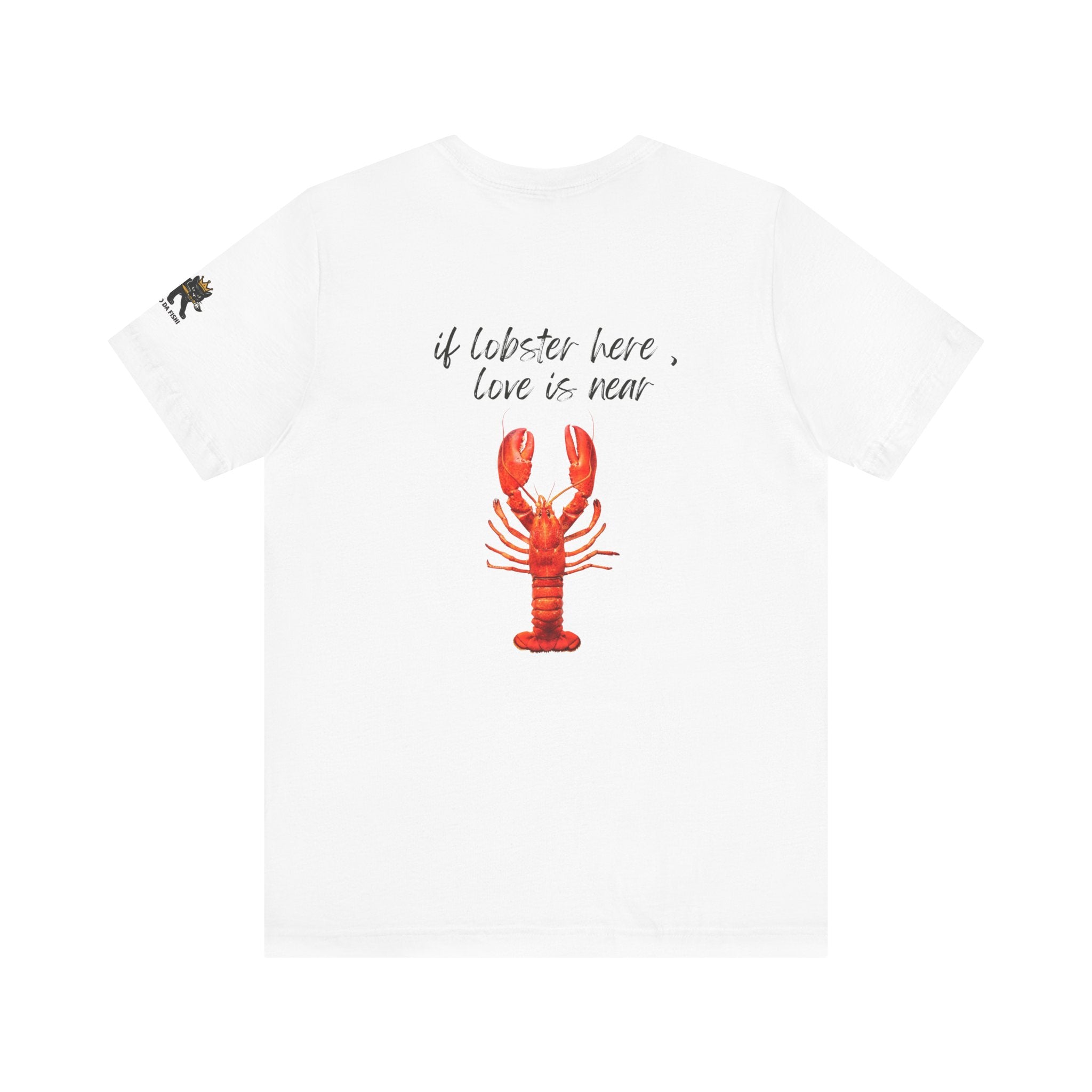 if lobster here love is near Graphic Tee, Casual Summer Shirt, Marine Life T-Shirt, Gift for Sea Lovers,  high quality