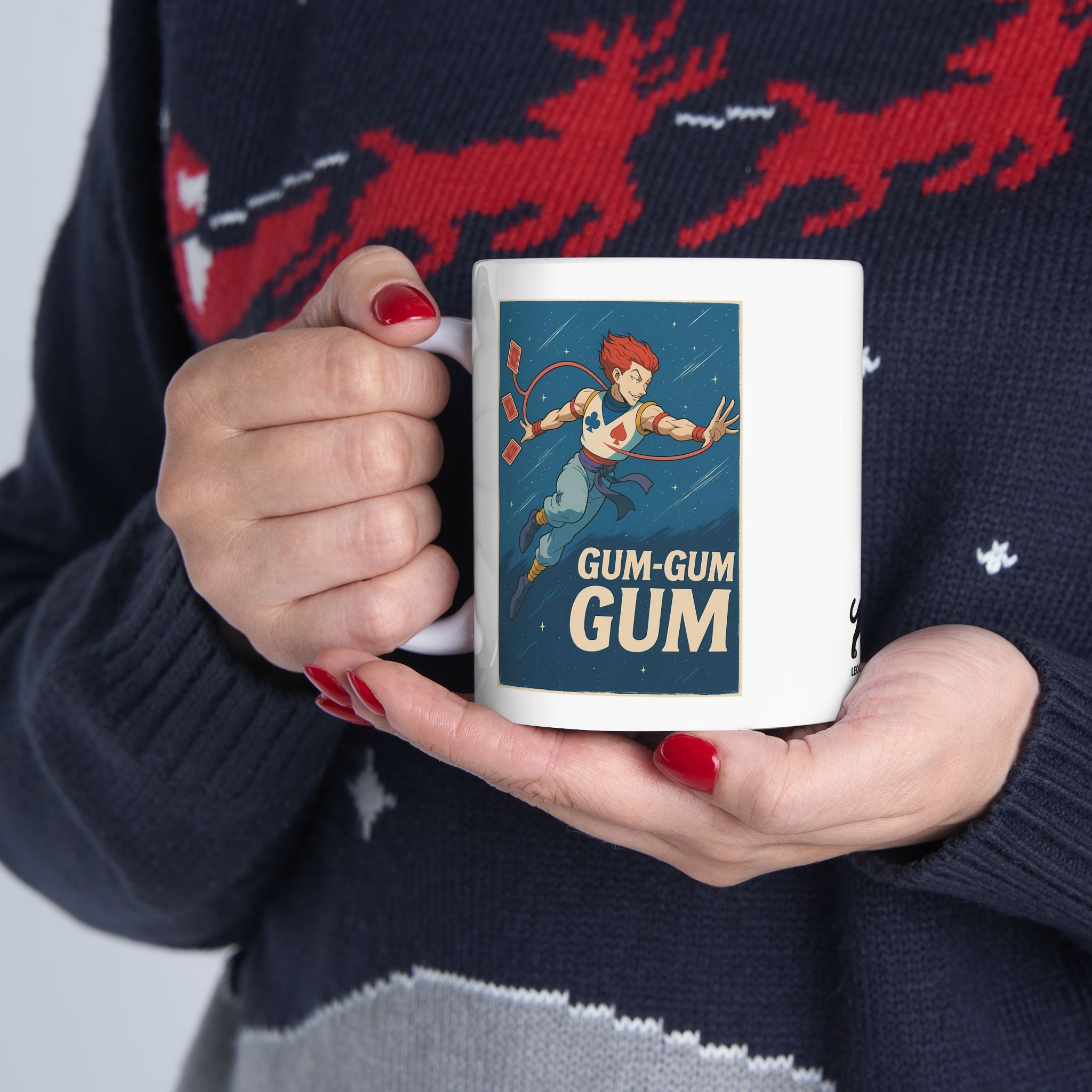 hisoka 2 sides  Mug, Retro Coffee Cup for Anime Fans, Gift for Gamers, Fun Kitchen Decor, Unique Collector Item