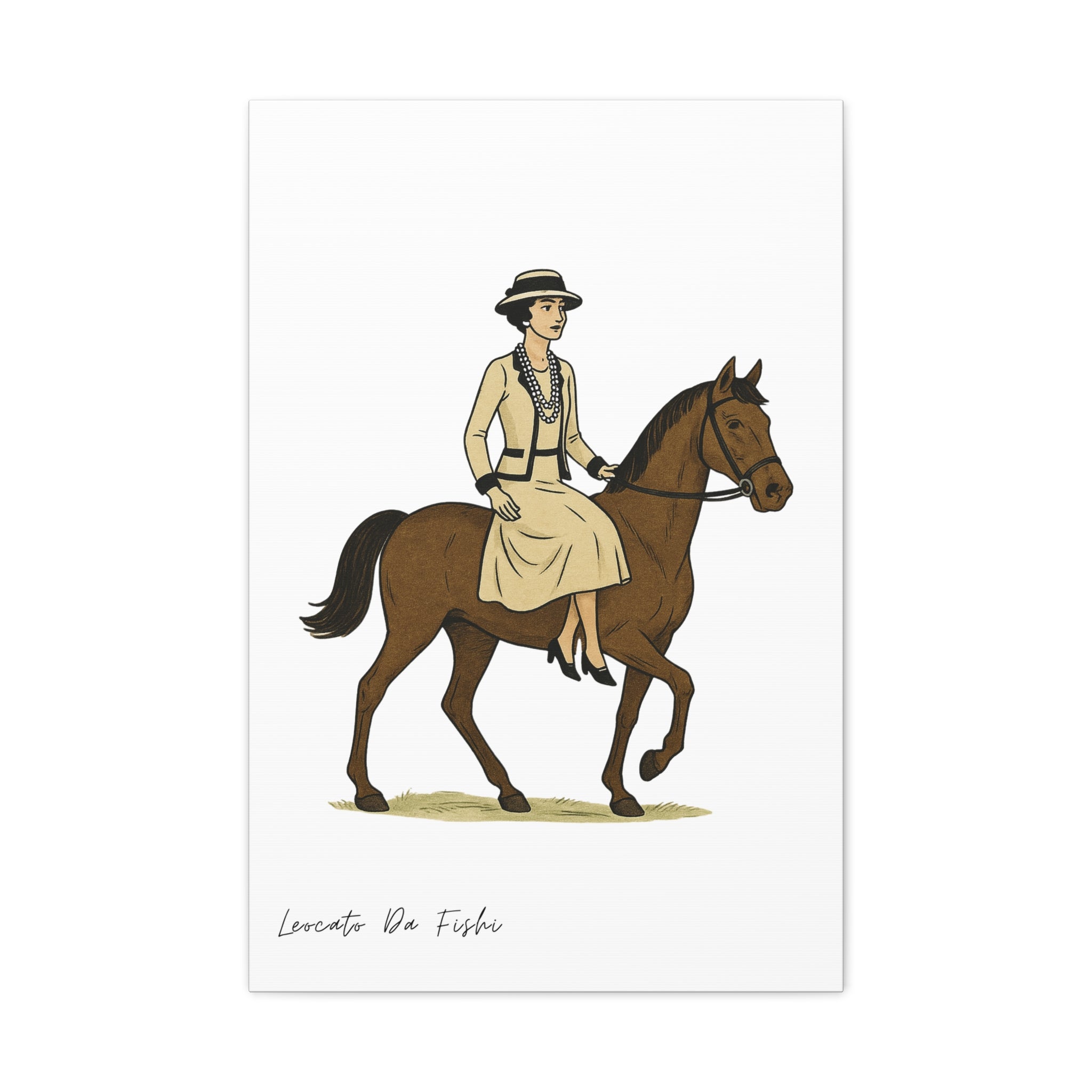 queen in Horse   Canvas Print, Wall Art Decor,