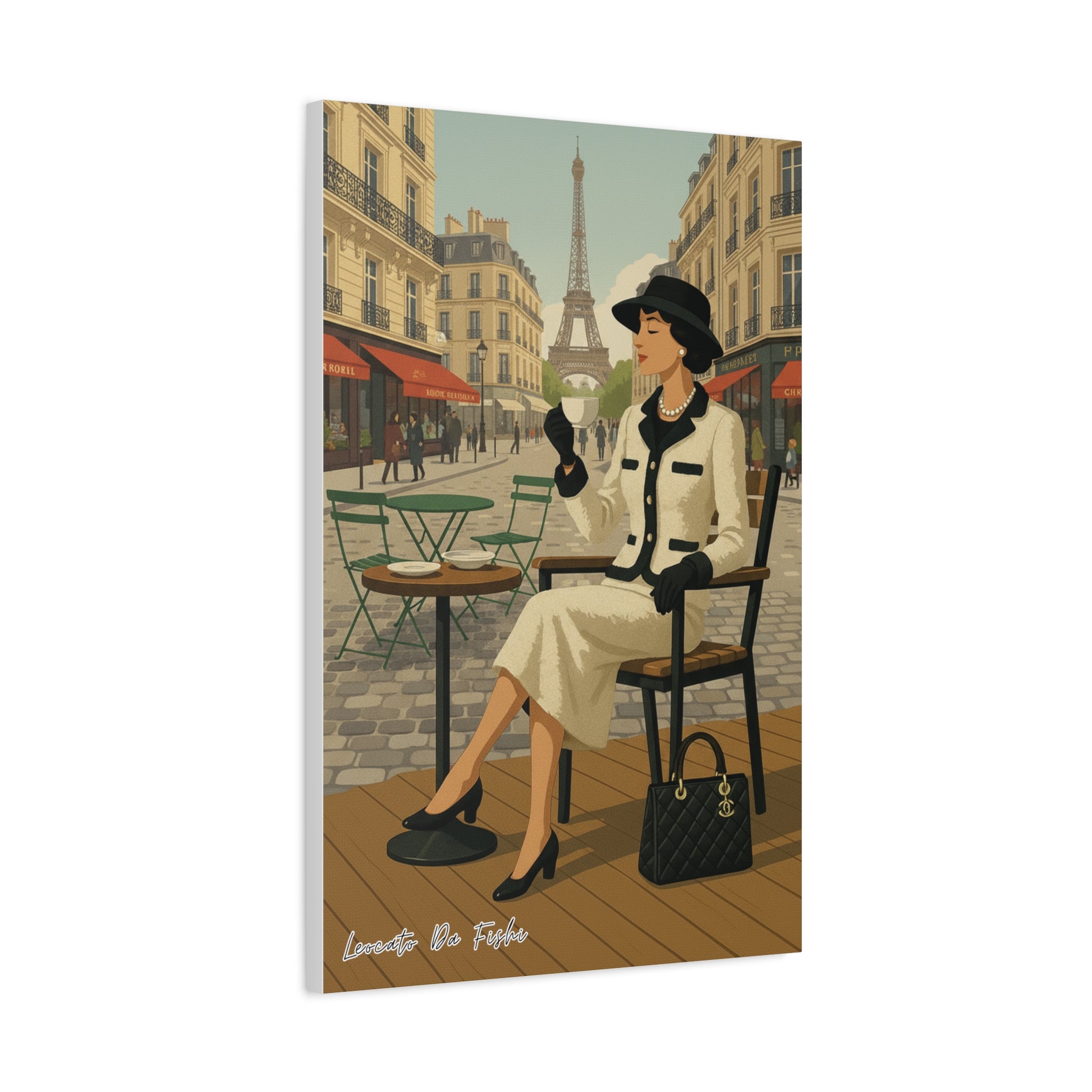 queen in Paris coffee    Canvas Print, Wall Art Decor,