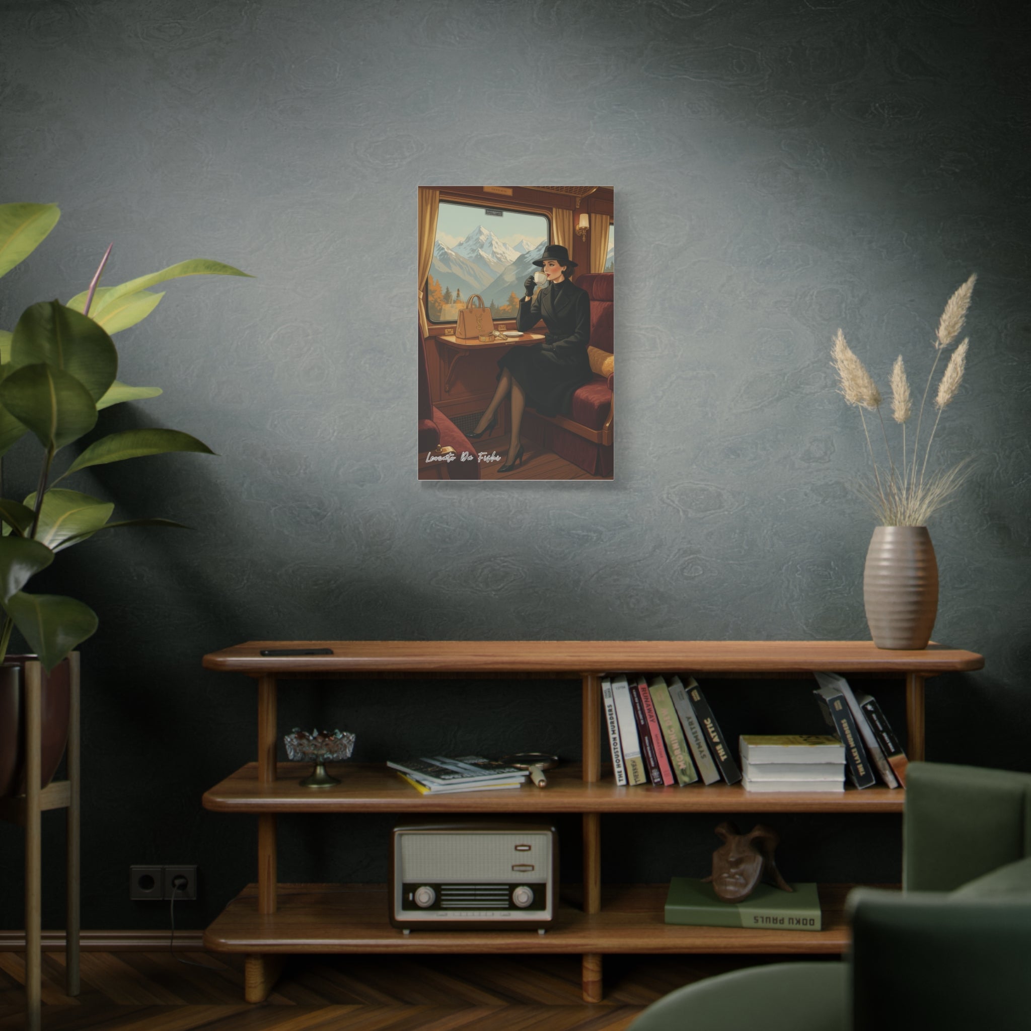 queen in train 1   Canvas Print, Wall Art Decor,