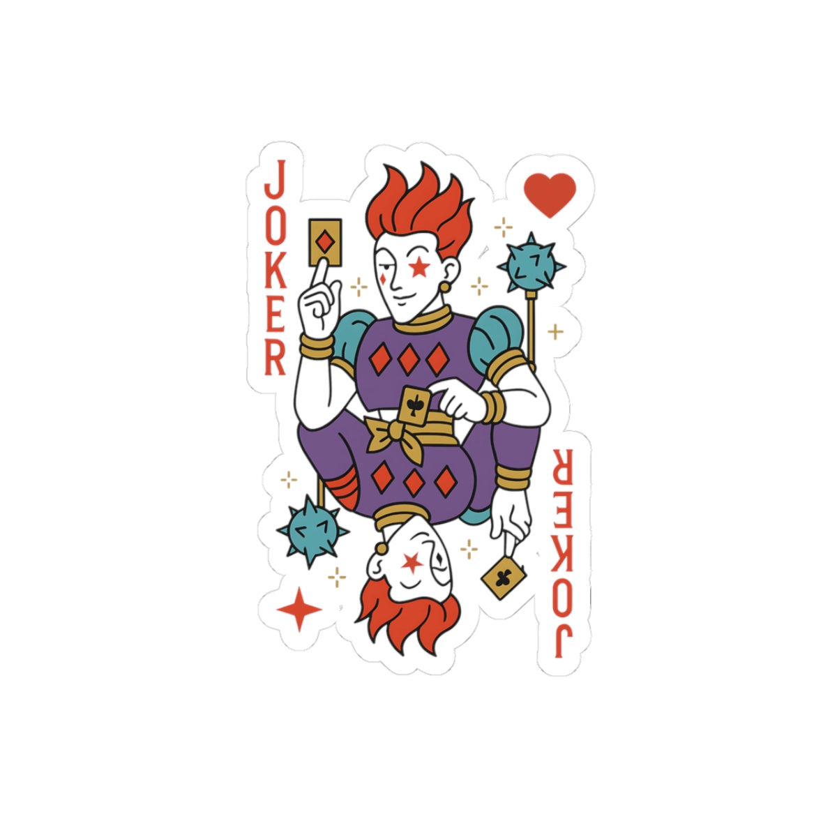 hisoka the joker  Character Kiss-Cut Stickers | Laptop, Decor, Gift, Naruto, Pain, Custom Stickers