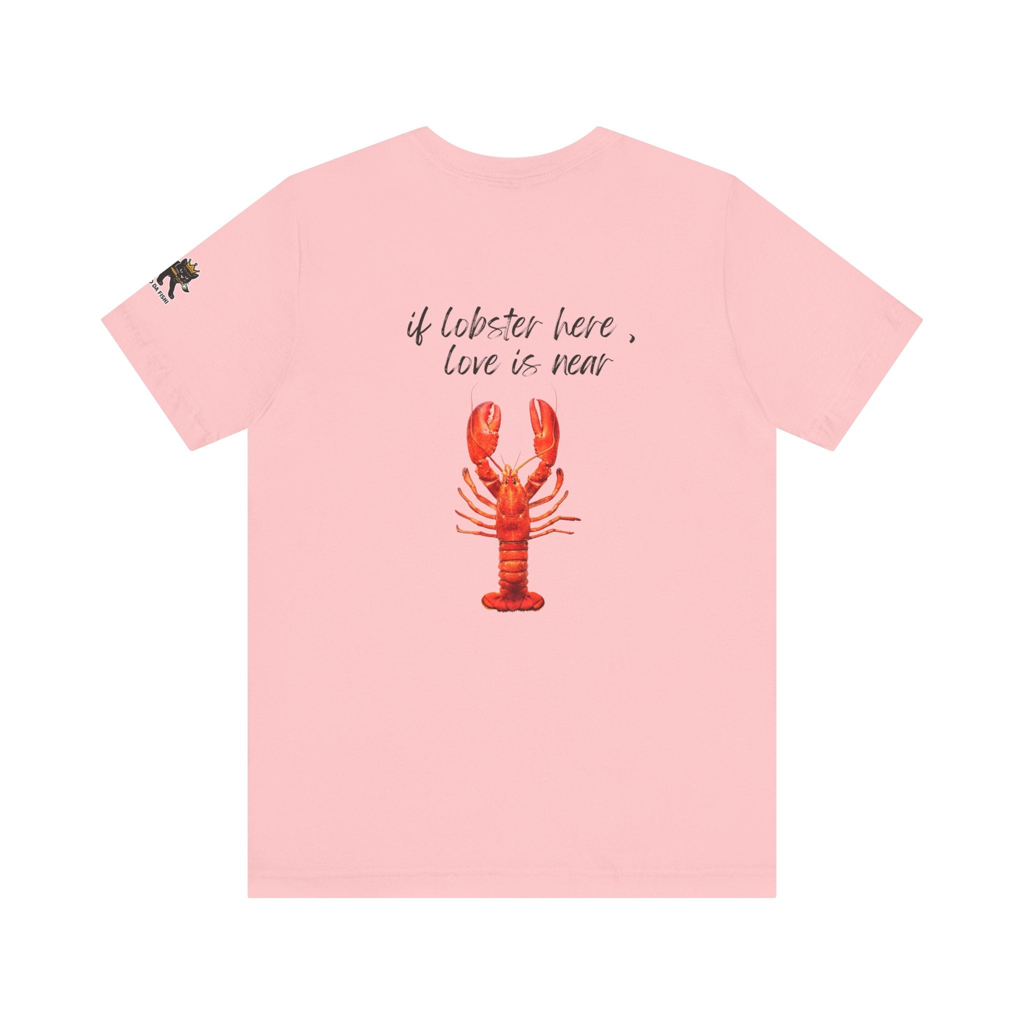if lobster here love is near Graphic Tee, Casual Summer Shirt, Marine Life T-Shirt, Gift for Sea Lovers,  high quality