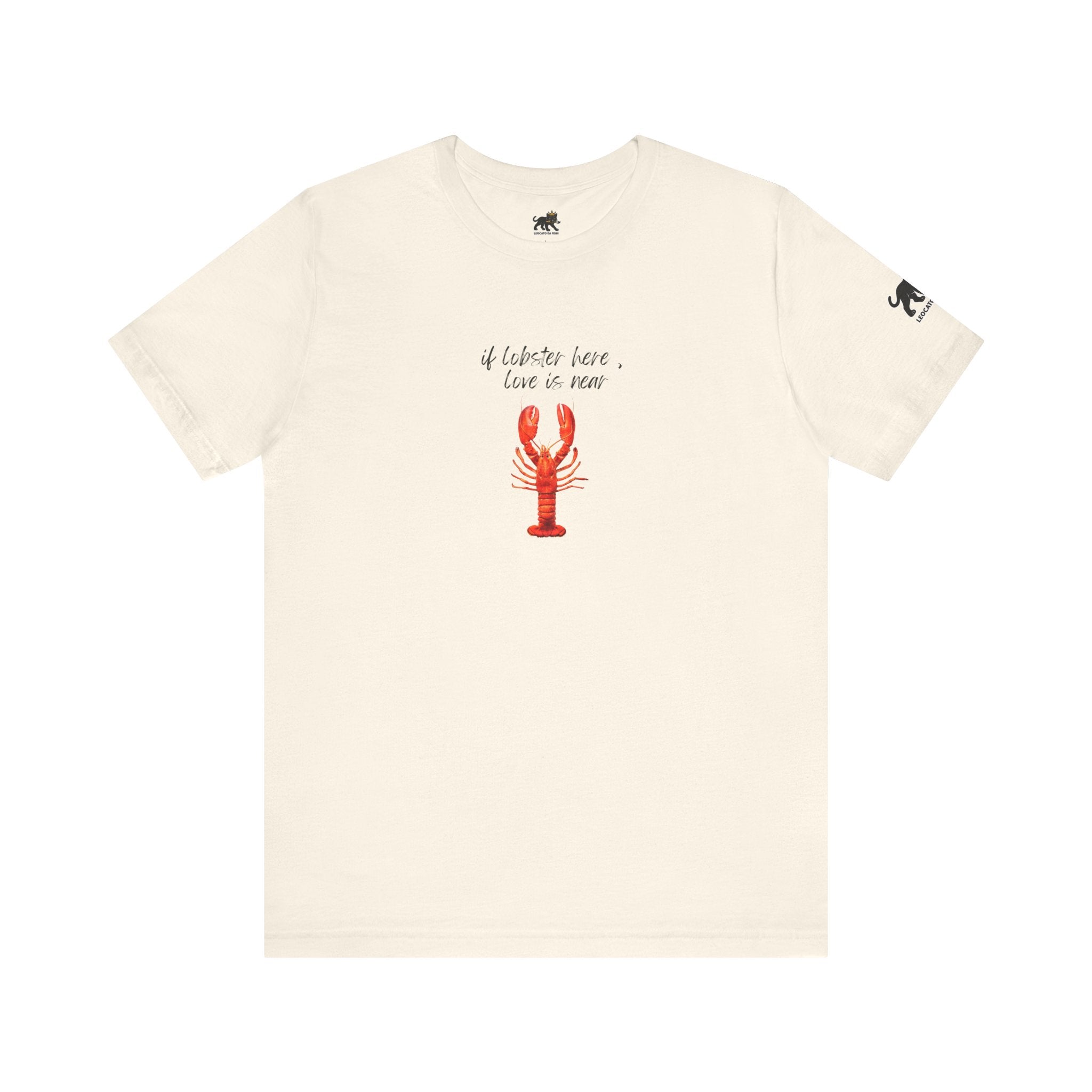 if lobster here love is near Graphic Tee, Casual Summer Shirt, Marine Life T-Shirt, Gift for Sea Lovers,  high quality