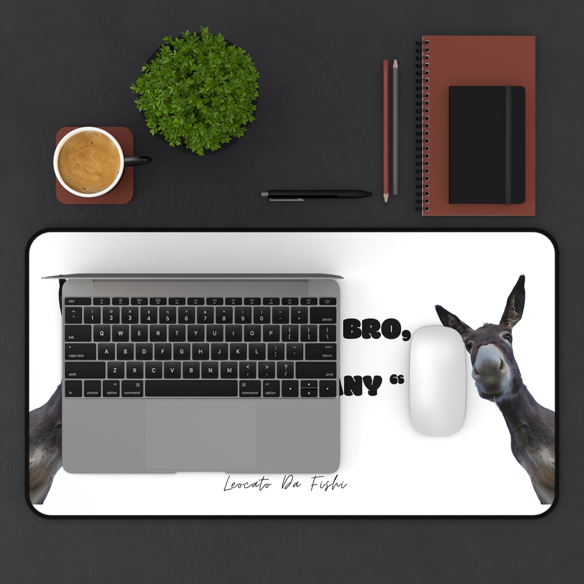 Humorous Desk Mat - "Trust Me Bro, I Run The Company" - Office Decor, Gift for Boss, Funny Desk Accessories, Work Station Mat, Donkey Design