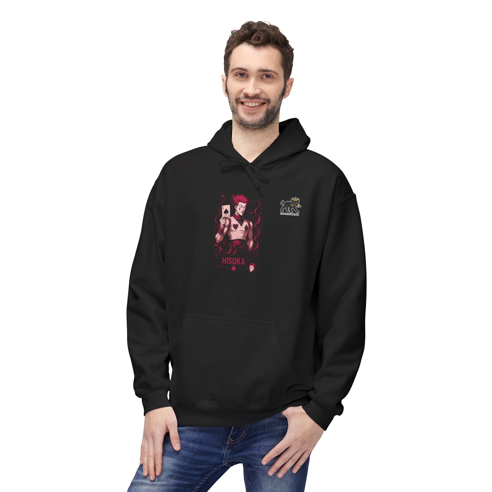 card Hisoka-Inspired Unisex Hoodie, Anime Apparel, Cozy Hoodie for Fans, Gift for Gamers, Stylish Streetwear