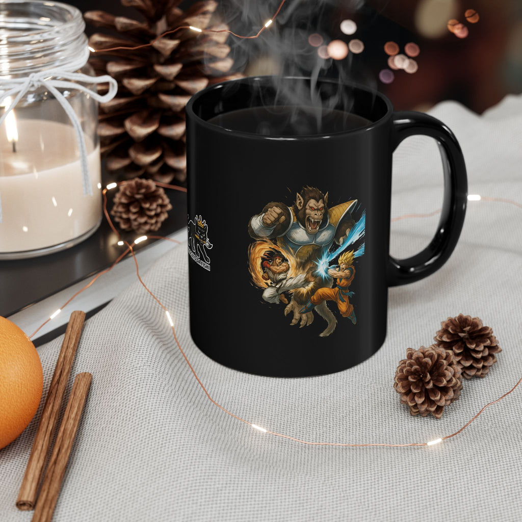 Gaming Warriors Black Mug – Perfect for Coffee Lovers, Cat Enthusiasts, Gamers, Gift for Birthdays, and Fun Collectibles
