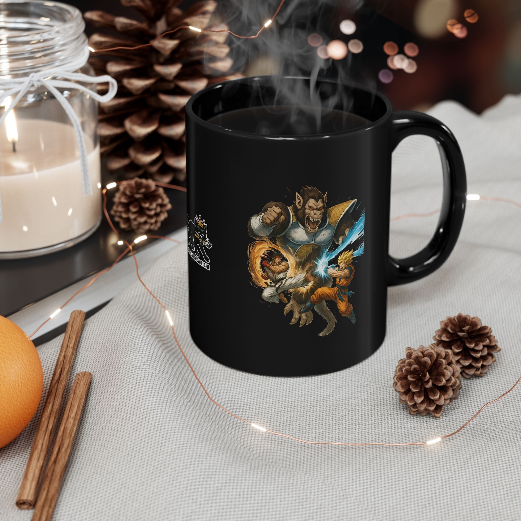 Gaming Warriors Black Mug – Perfect for Coffee Lovers, Cat Enthusiasts, Gamers, Gift for Birthdays, and Fun Collectibles