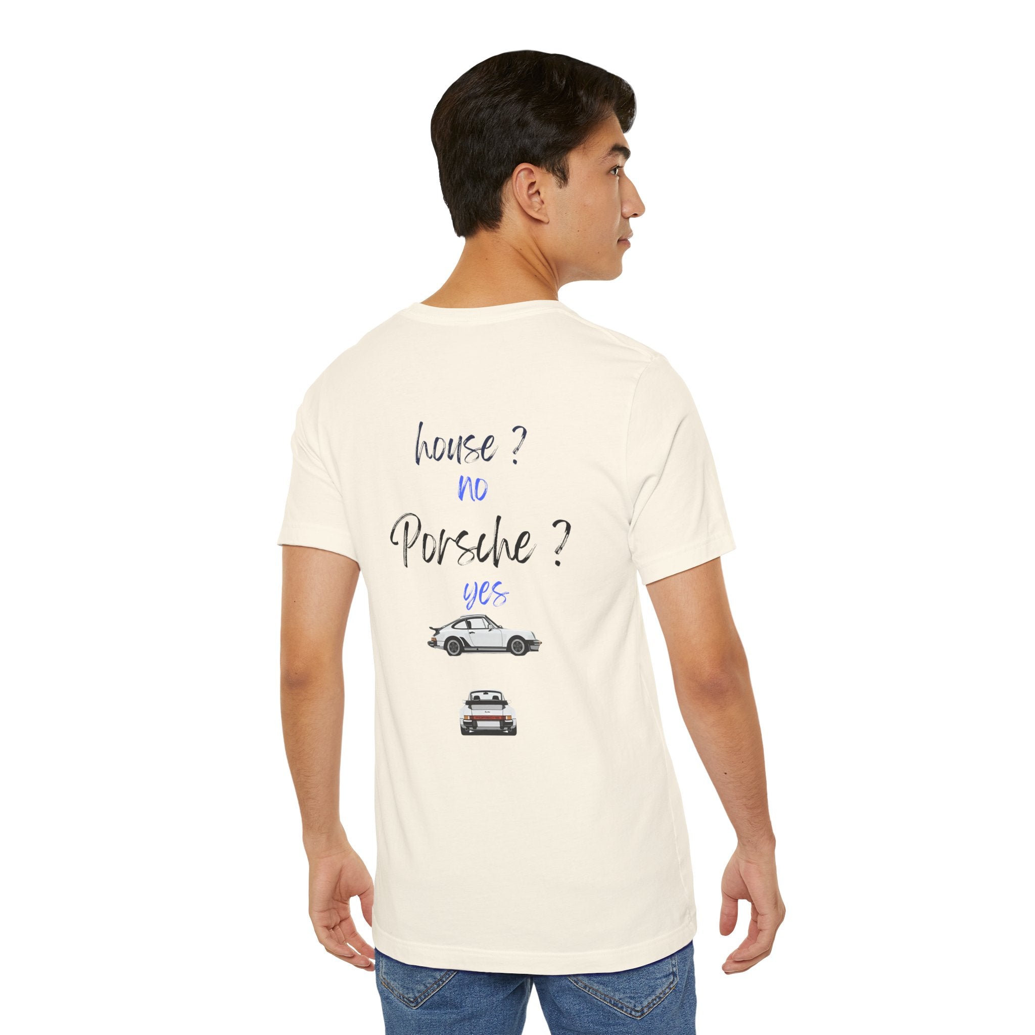 house ? no , porsche ? yes Graphic Tee, Casual Summer Shirt, Marine Life T-Shirt, Gift for Sea Lovers,  high quality