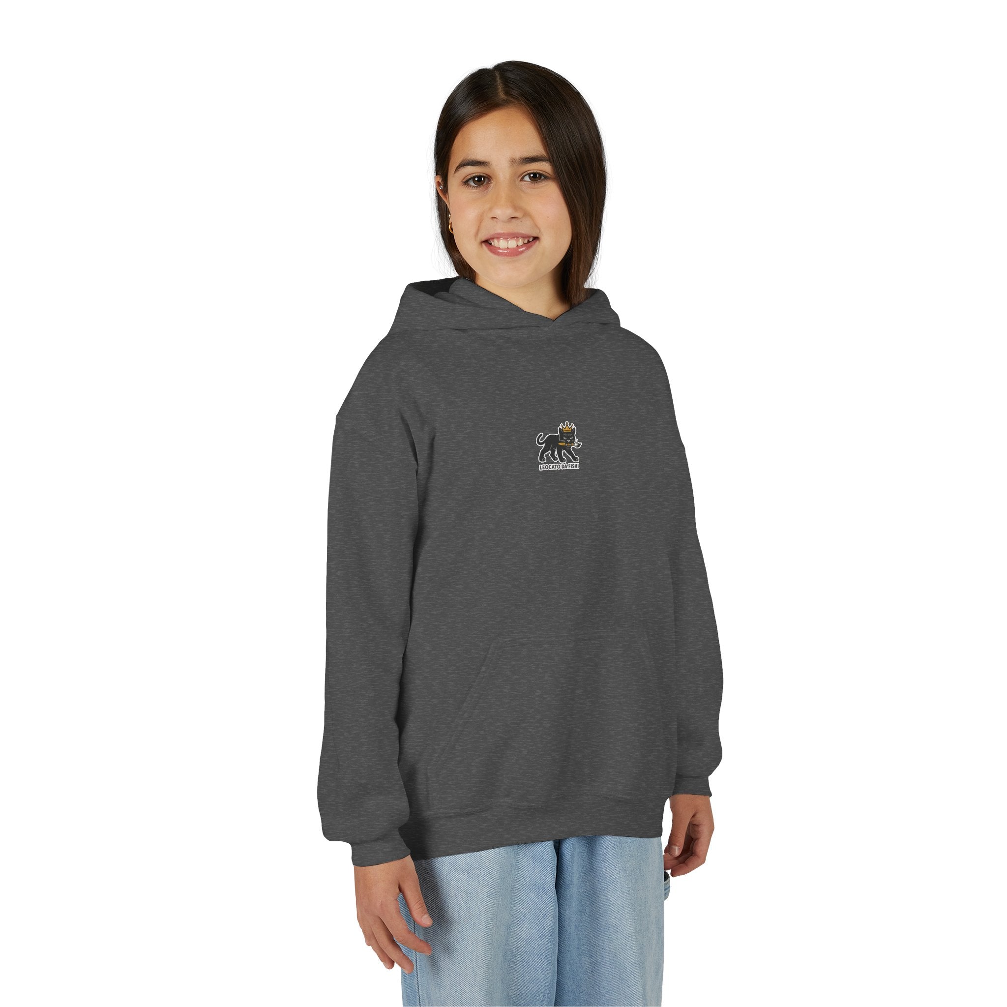 Youth Heavy Blend Hooded Sweatshirt with 'Leccato da Fish' Design - Cozy Gift for Teens, Memory Keepsake, Casual Wear, Birthday .