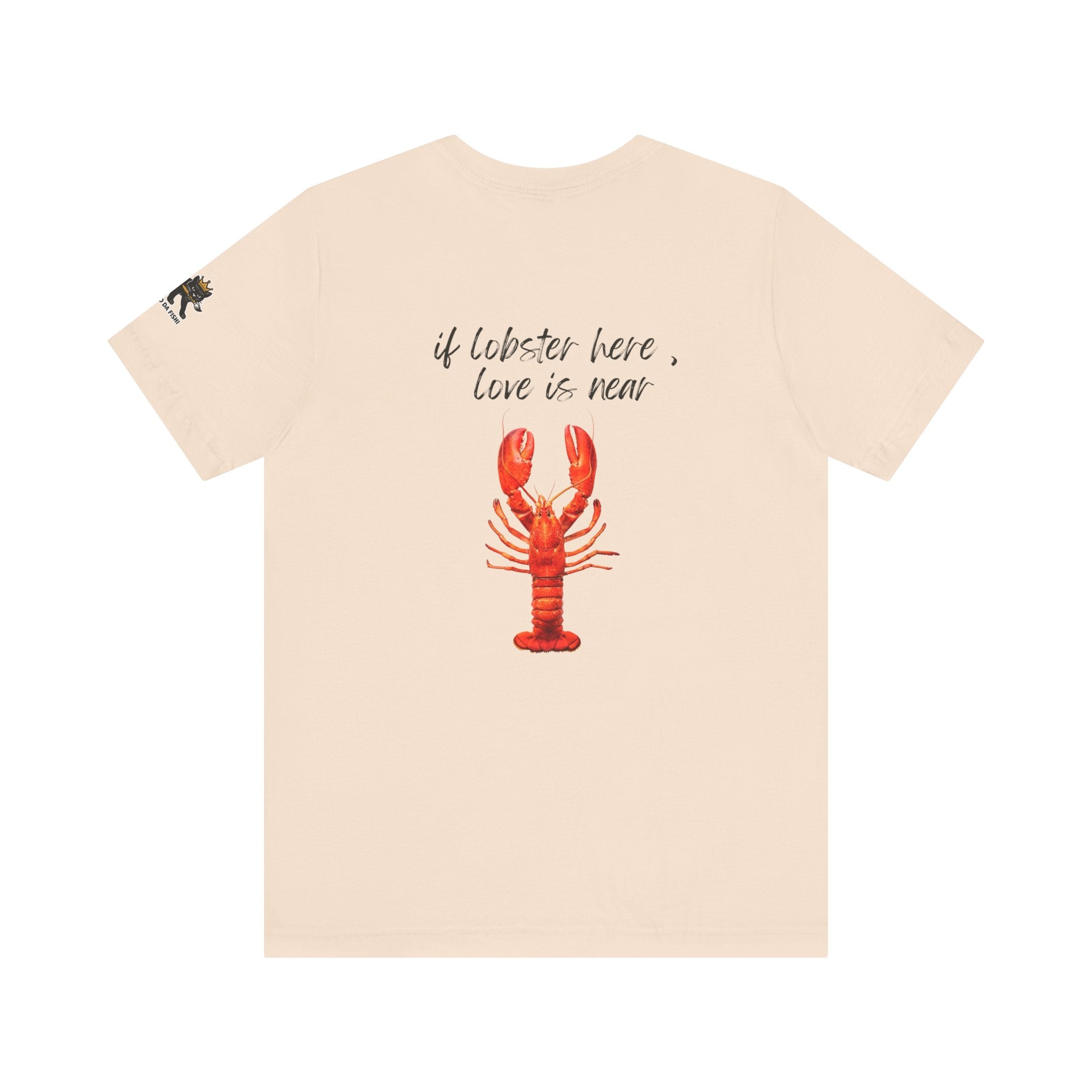 if lobster here love is near Graphic Tee, Casual Summer Shirt, Marine Life T-Shirt, Gift for Sea Lovers,  high quality