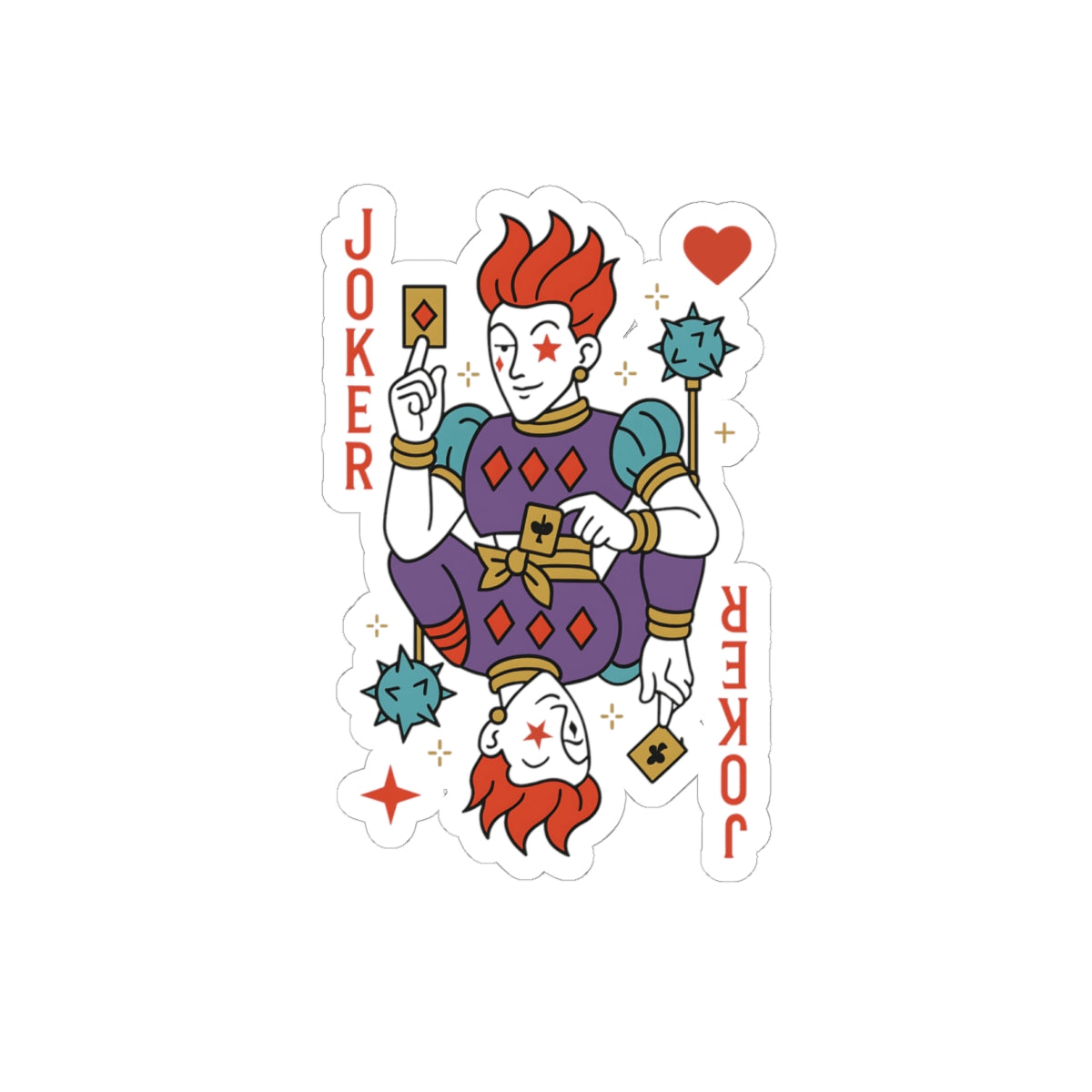 hisoka the joker  Character Kiss-Cut Stickers | Laptop, Decor, Gift, Naruto, Pain, Custom Stickers