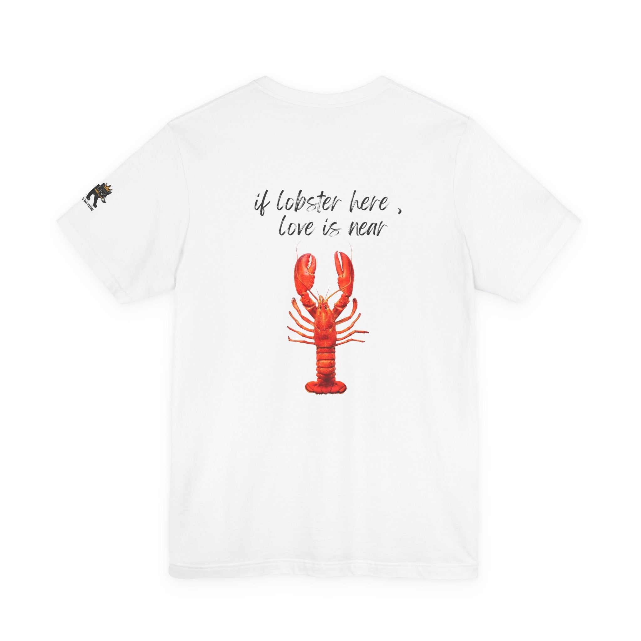 if lobster here love is near Graphic Tee, Casual Summer Shirt, Marine Life T-Shirt, Gift for Sea Lovers,  high quality