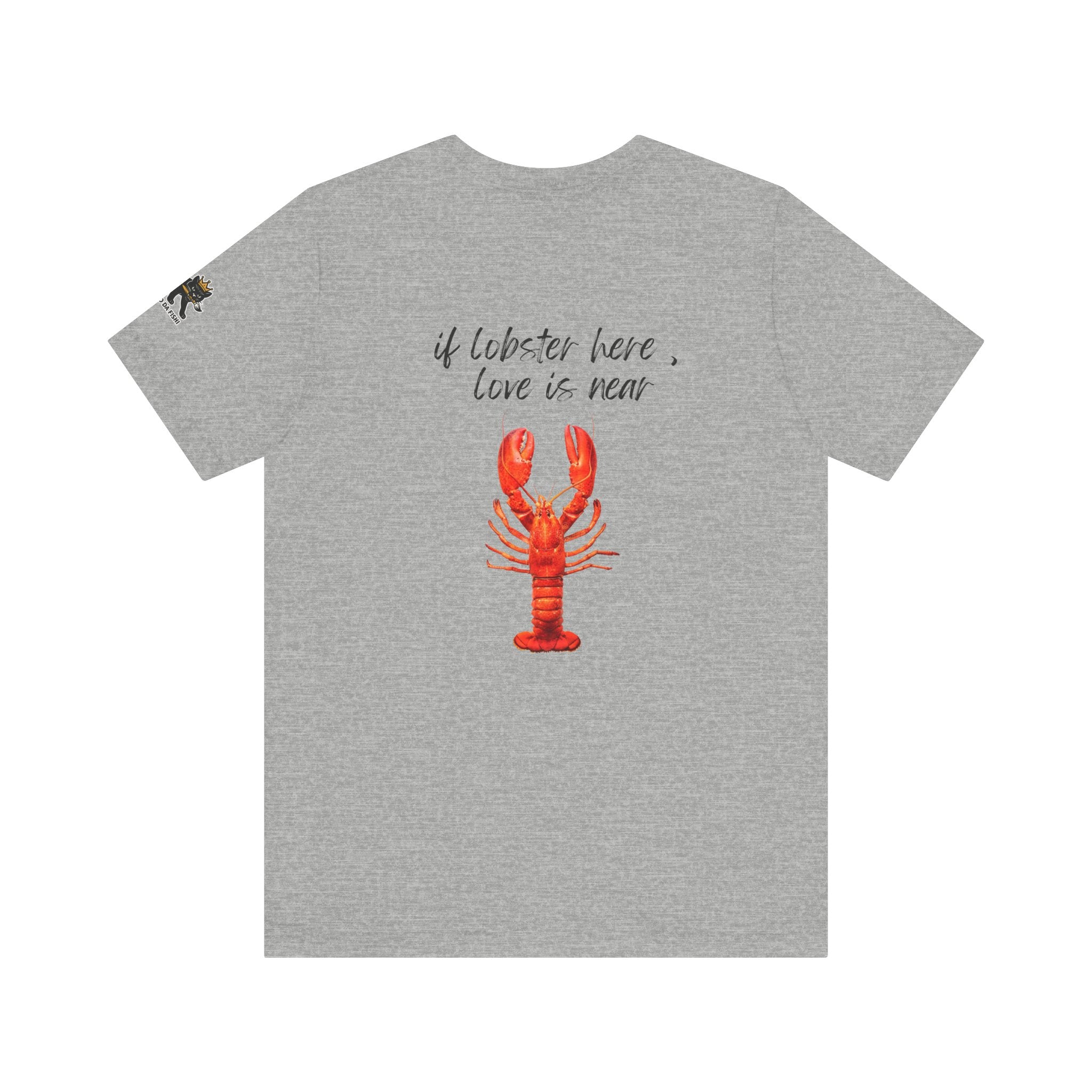 if lobster here love is near Graphic Tee, Casual Summer Shirt, Marine Life T-Shirt, Gift for Sea Lovers,  high quality