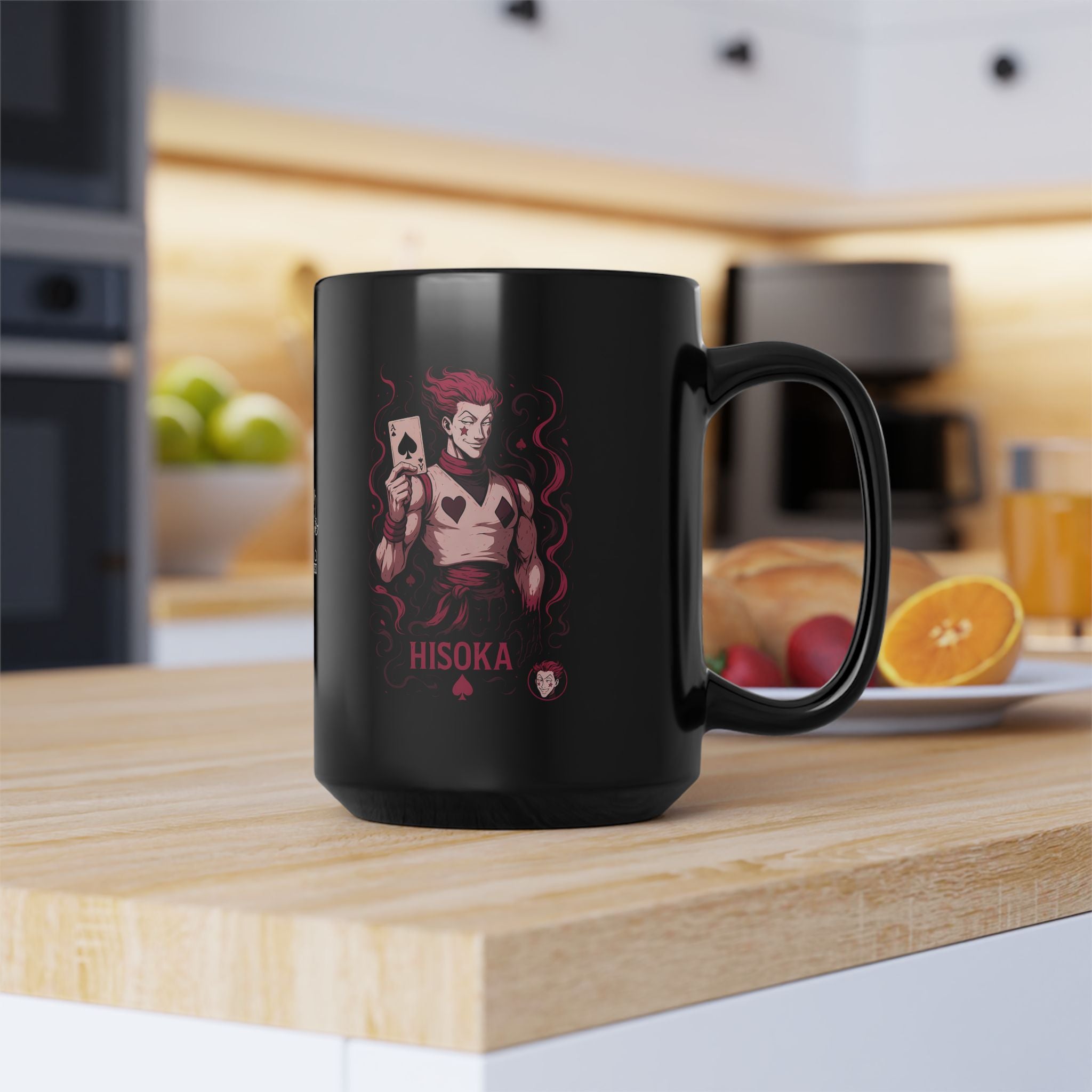 hisoka Black Mug, Anime Coffee Cup, Gift for Gamers, Collectible Mug, Unique Ceramic Drinkware