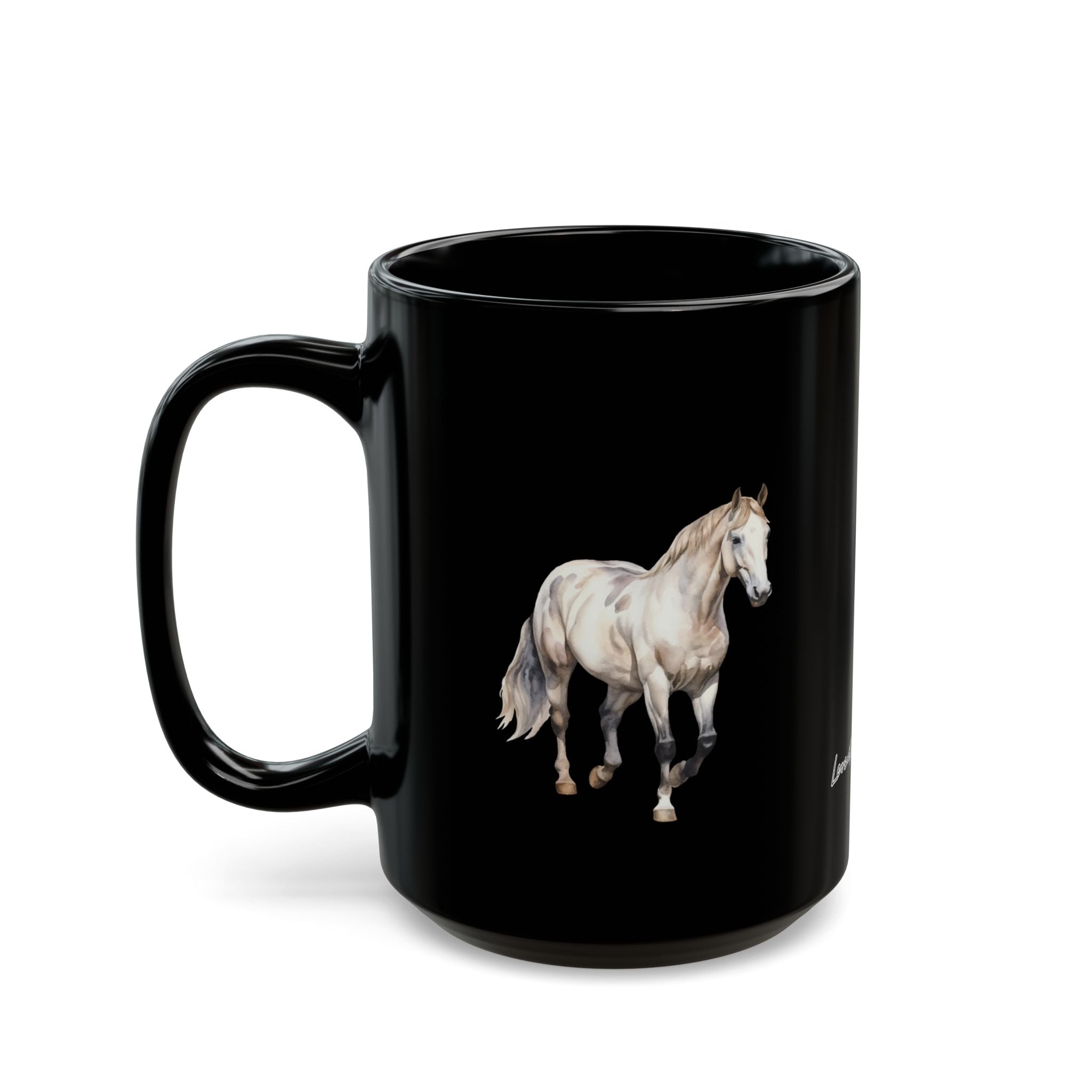 Horses and logo Black Mug | Perfect Gift for Horse Lovers, Coffee Lovers, Equestrian Decor, Animal Lovers, Unique Collectible