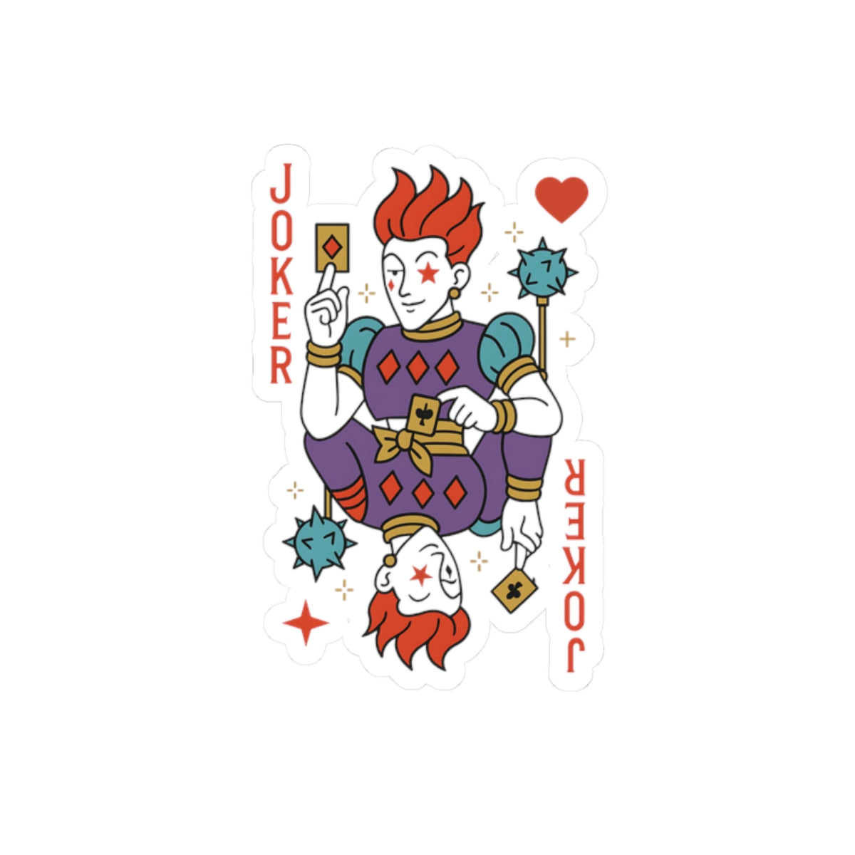 hisoka the joker  Character Kiss-Cut Stickers | Laptop, Decor, Gift, Naruto, Pain, Custom Stickers