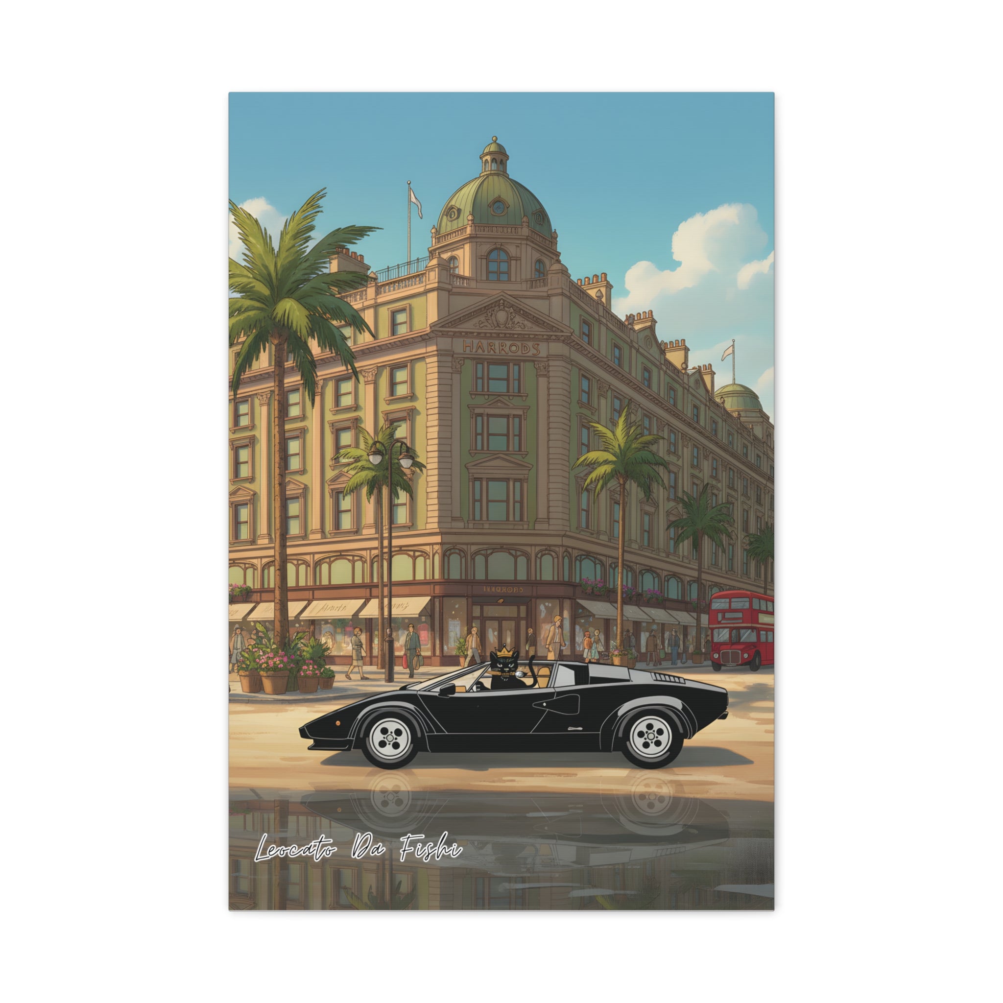 leocato da fishi in lamborghini countach   Canvas Print, Wall Art Decor,