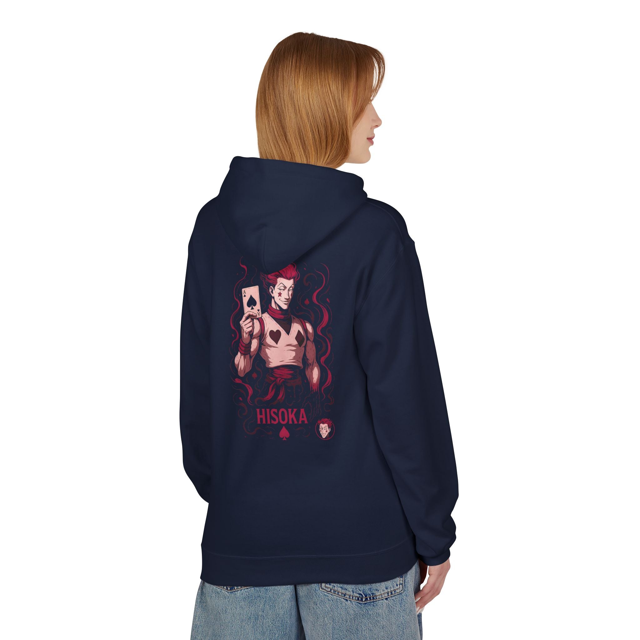 card Hisoka-Inspired Unisex Hoodie, Anime Apparel, Cozy Hoodie for Fans, Gift for Gamers, Stylish Streetwear