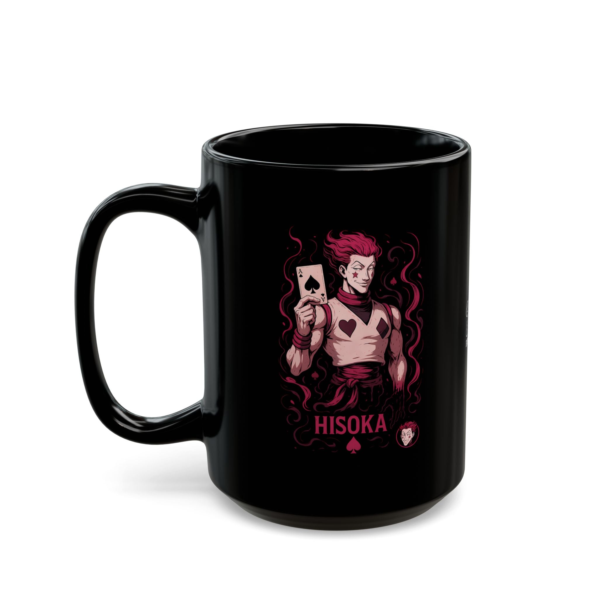 hisoka Black Mug, Anime Coffee Cup, Gift for Gamers, Collectible Mug, Unique Ceramic Drinkware