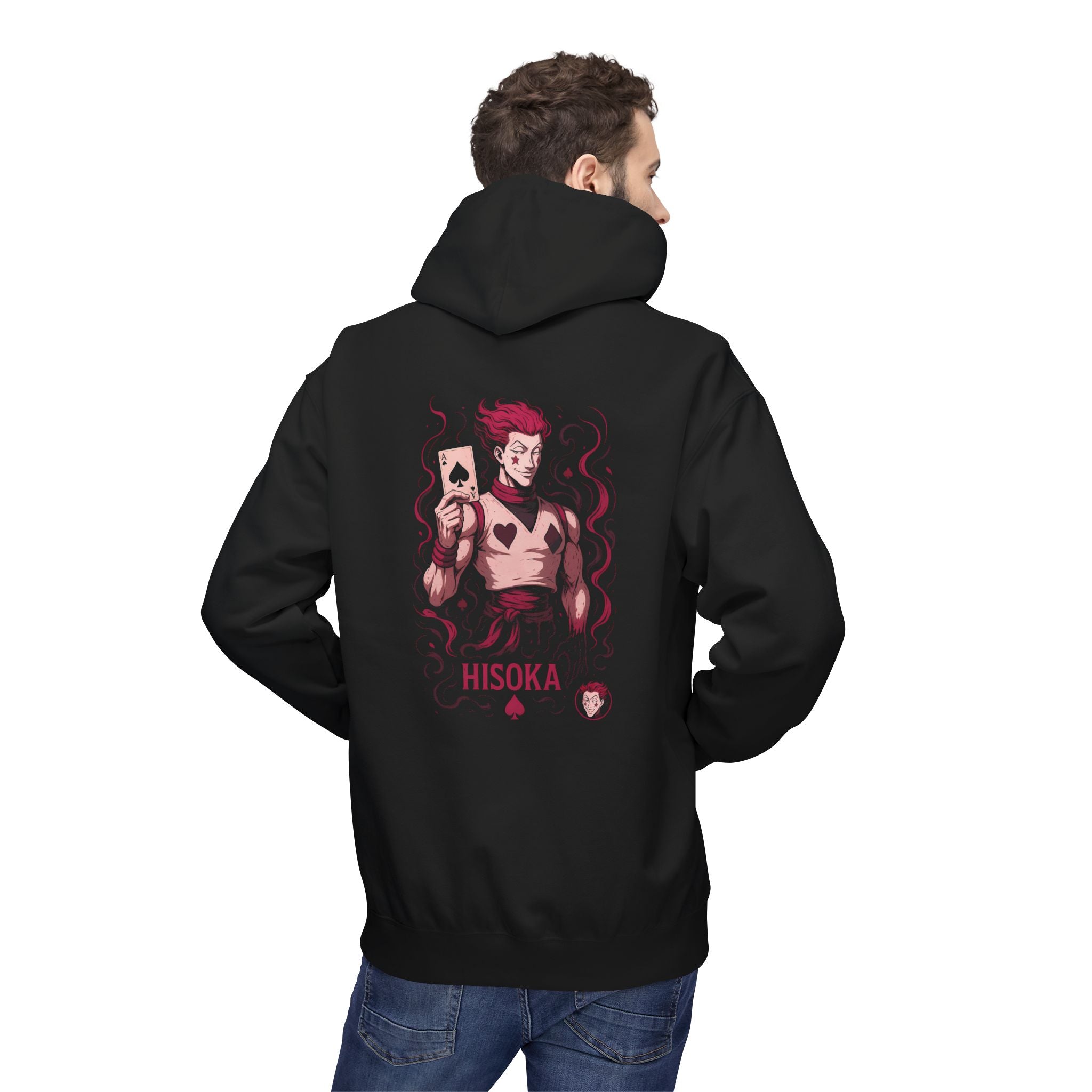 card Hisoka-Inspired Unisex Hoodie, Anime Apparel, Cozy Hoodie for Fans, Gift for Gamers, Stylish Streetwear