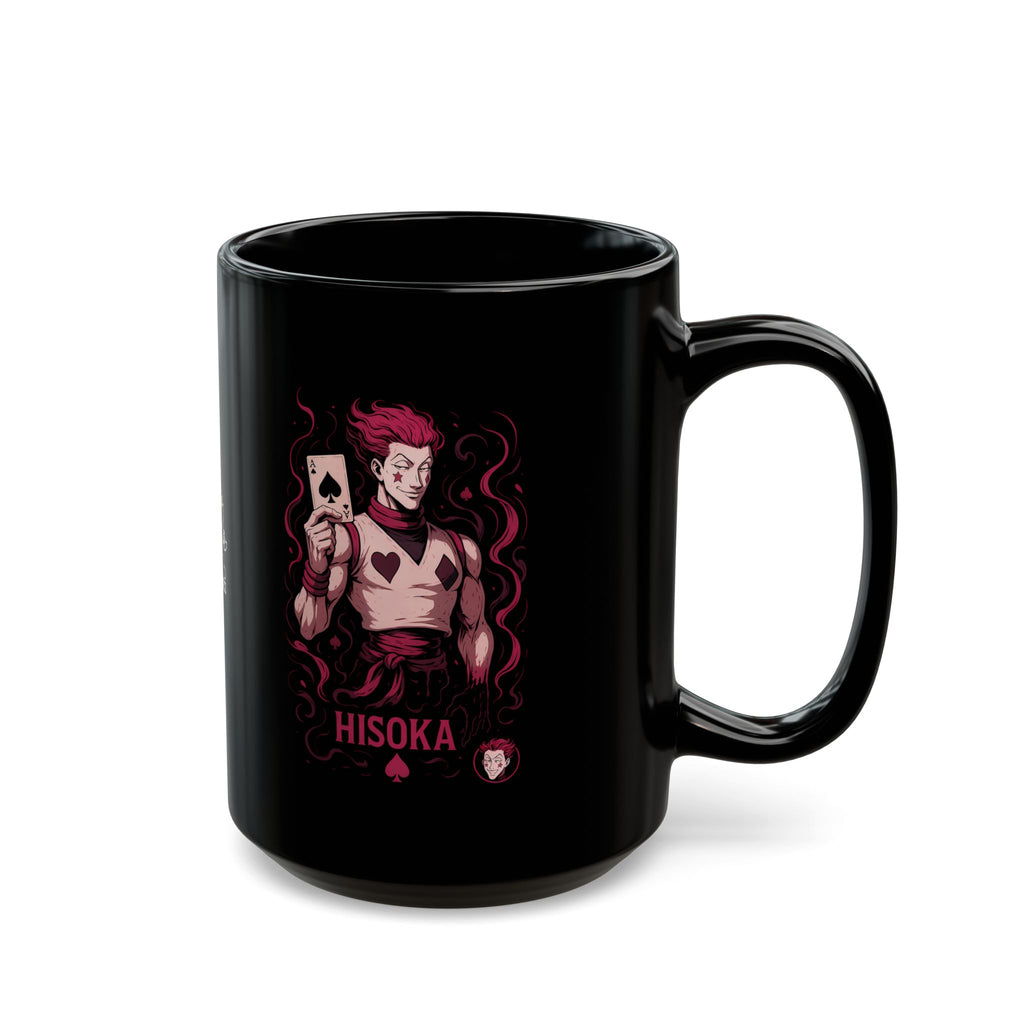 hisoka Black Mug, Anime Coffee Cup, Gift for Gamers, Collectible Mug, Unique Ceramic Drinkware