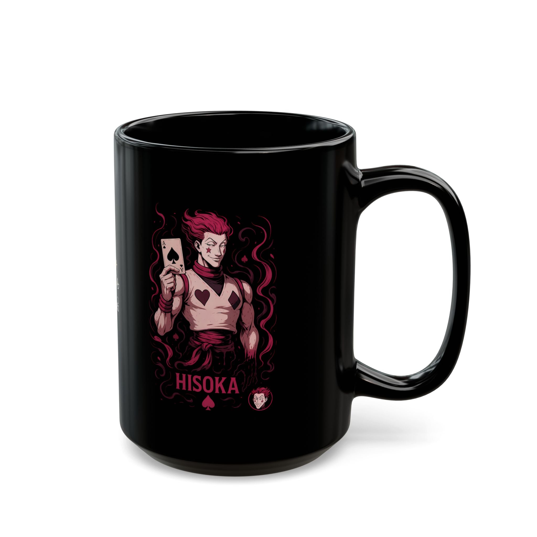 hisoka Black Mug, Anime Coffee Cup, Gift for Gamers, Collectible Mug, Unique Ceramic Drinkware