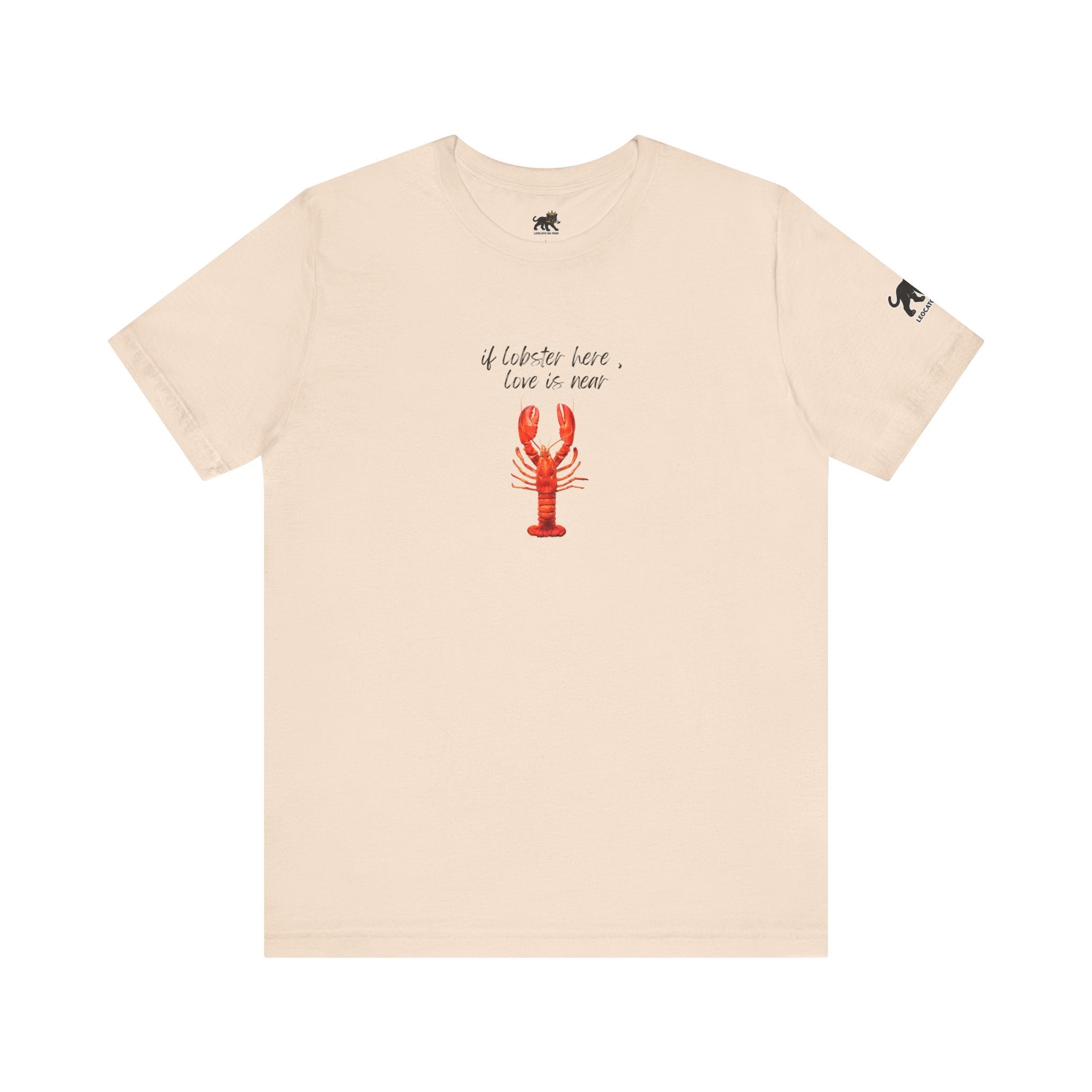 if lobster here love is near Graphic Tee, Casual Summer Shirt, Marine Life T-Shirt, Gift for Sea Lovers,  high quality