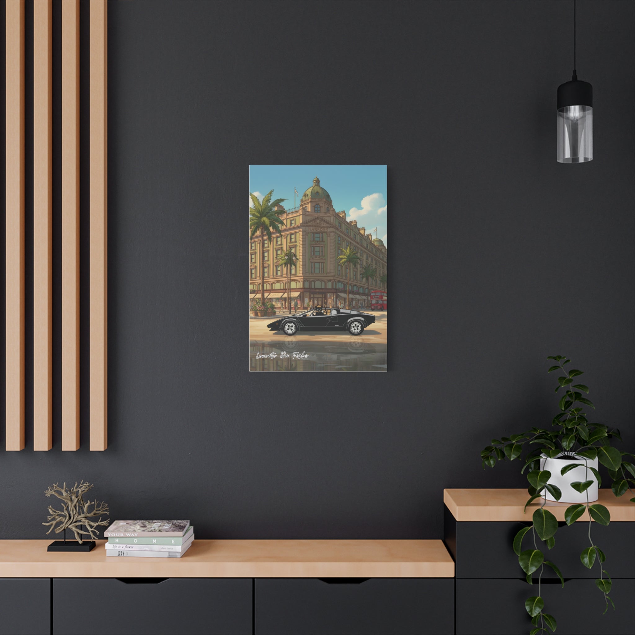 leocato da fishi in lamborghini countach   Canvas Print, Wall Art Decor,
