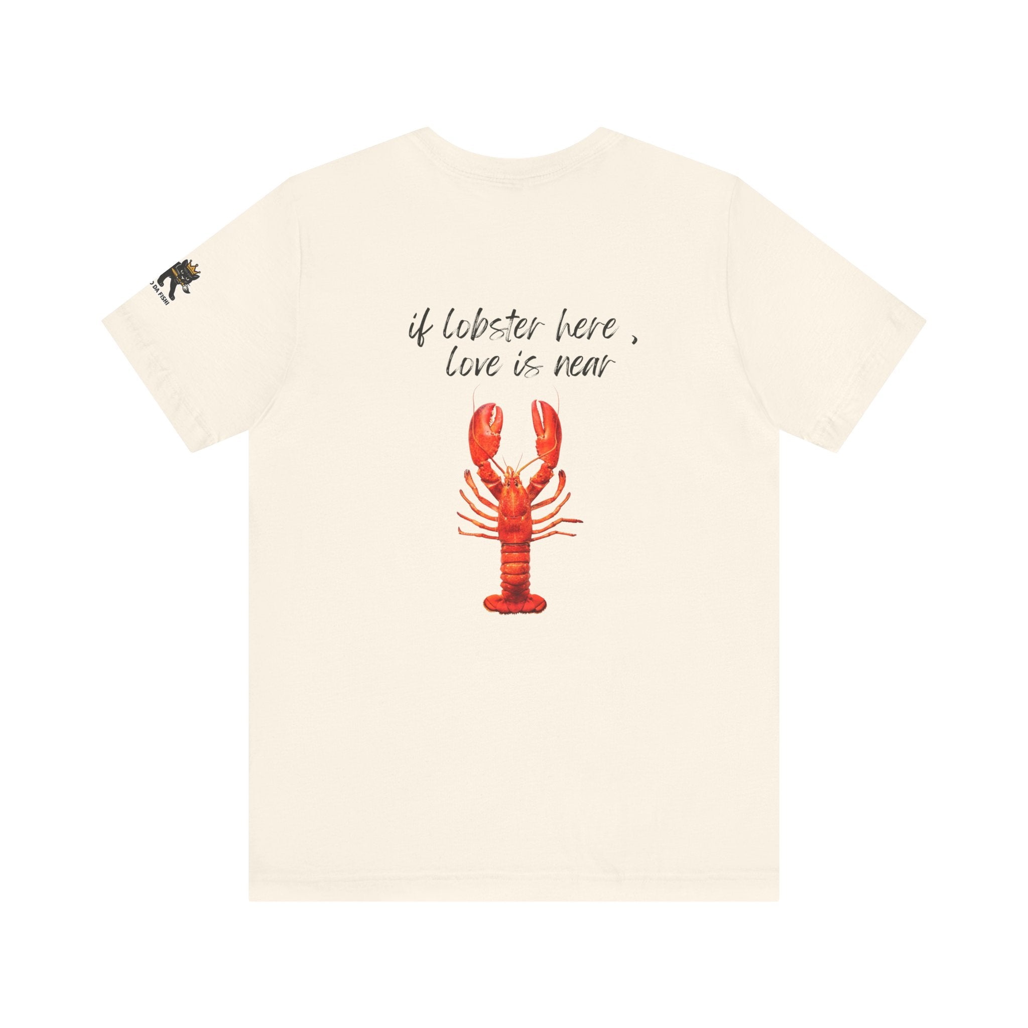 if lobster here love is near Graphic Tee, Casual Summer Shirt, Marine Life T-Shirt, Gift for Sea Lovers,  high quality